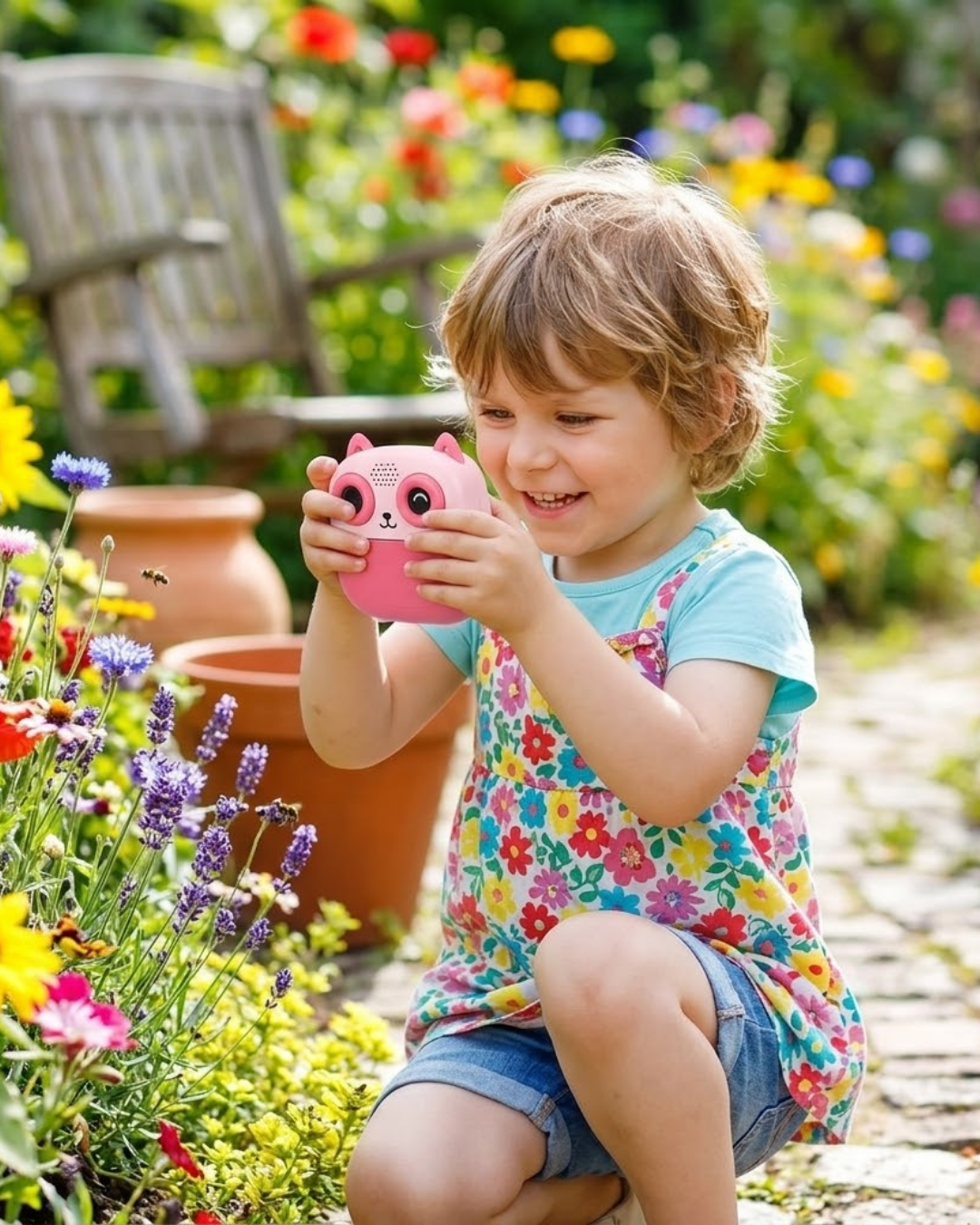 Çocuklar İçin Baskılı Mini Kamera 6 Kalem 5 Kağıt Rulosu Hediyeli Eğlenceli Fotoğraf Makinesi - Lisinya