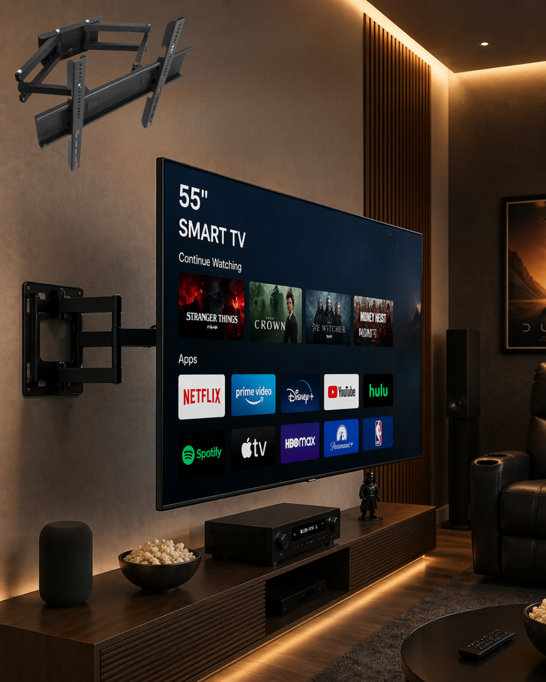 32 55 İnç Televizyon Askı Aparatı Duvara Monte Hareketli TV Tutucu - Lisinya 32 55 İnç Televizyon Askı Aparatı Duvara Monte Hareketli TV Tutucu - Lisinya
