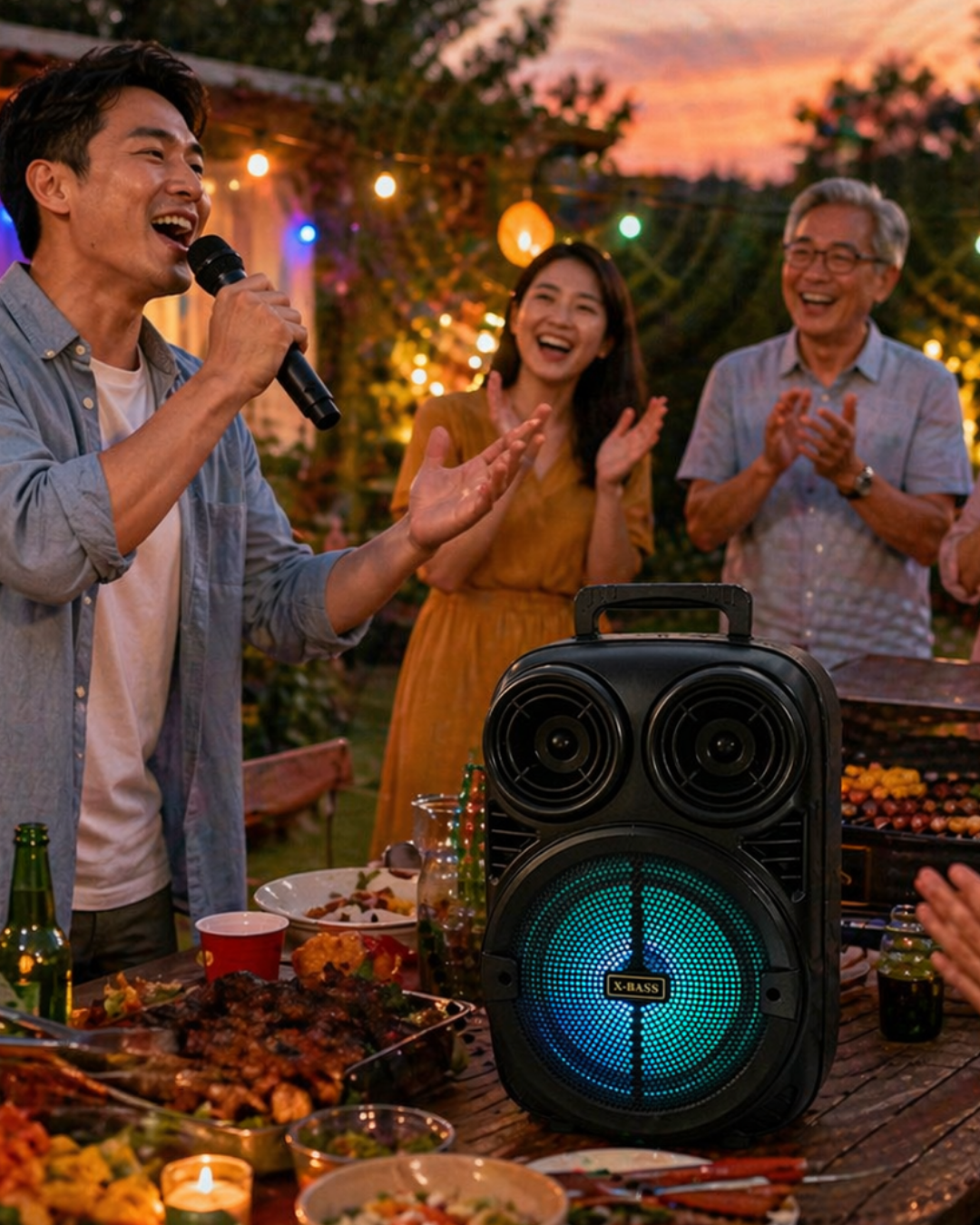 RGB Işıklı Bluetooth Karaoke Hoparlör Mikrofonlu USB TF Kart Destekli Taşınabilir Speaker - Lisinya RGB Işıklı Bluetooth Karaoke Hoparlör Mikrofonlu USB TF Kart Destekli Taşınabilir Speaker - Lisinya