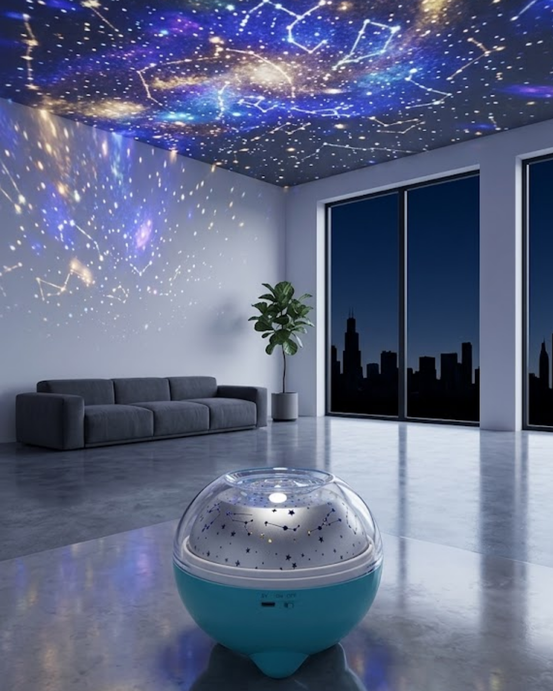 Bluetooth Hoparlörlü Yıldız Projeksiyon Gece Lambası Uzaktan Kumandalı ve Döner Işık Efektli (Kopya) - Lisinya