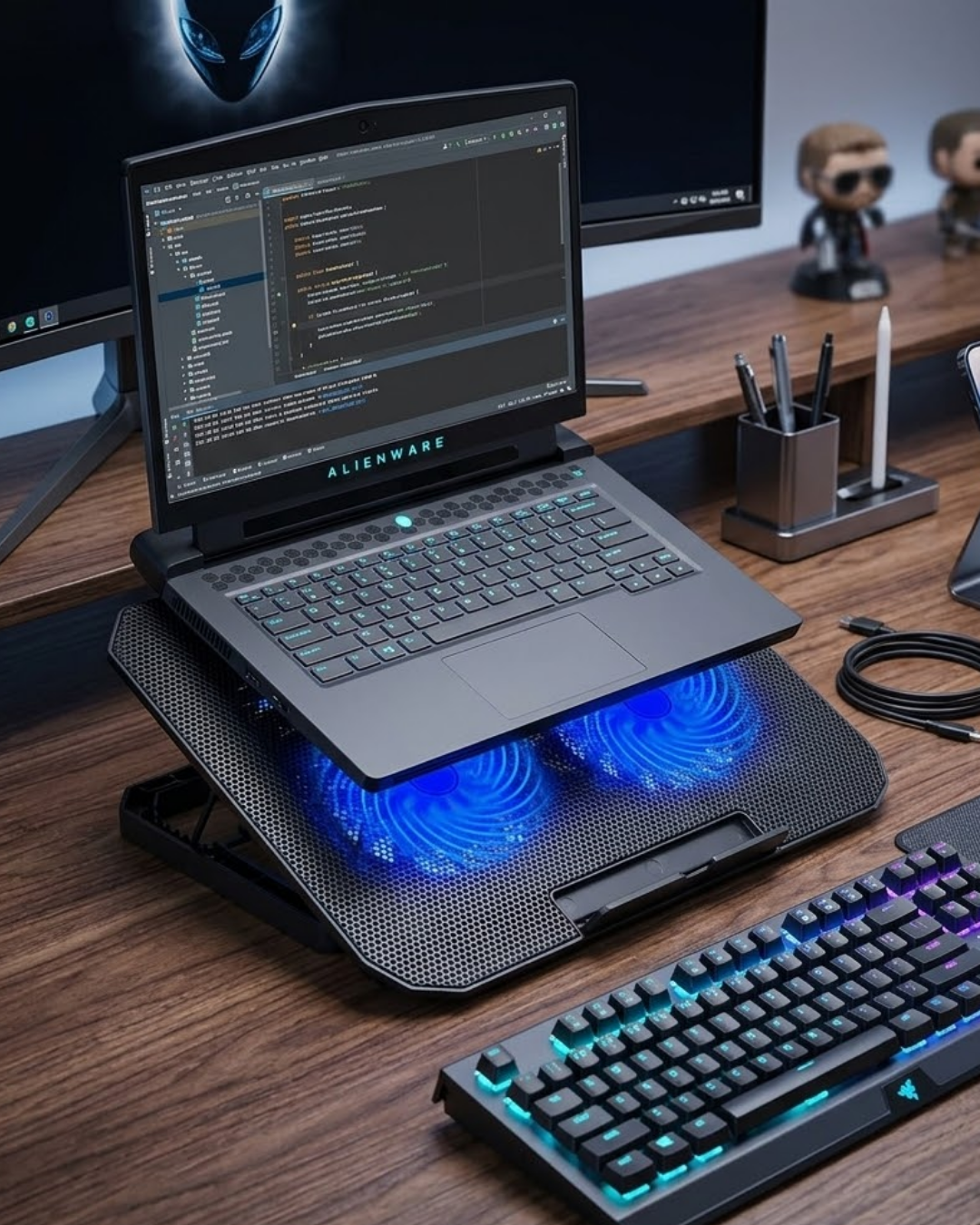 Çift Fanlı Sessiz Laptop Soğutucu 17 İnç Uyumlu Yükseltici Stand - Lisinya Çift Fanlı Sessiz Laptop Soğutucu 17 İnç Uyumlu Yükseltici Stand - Lisinya
