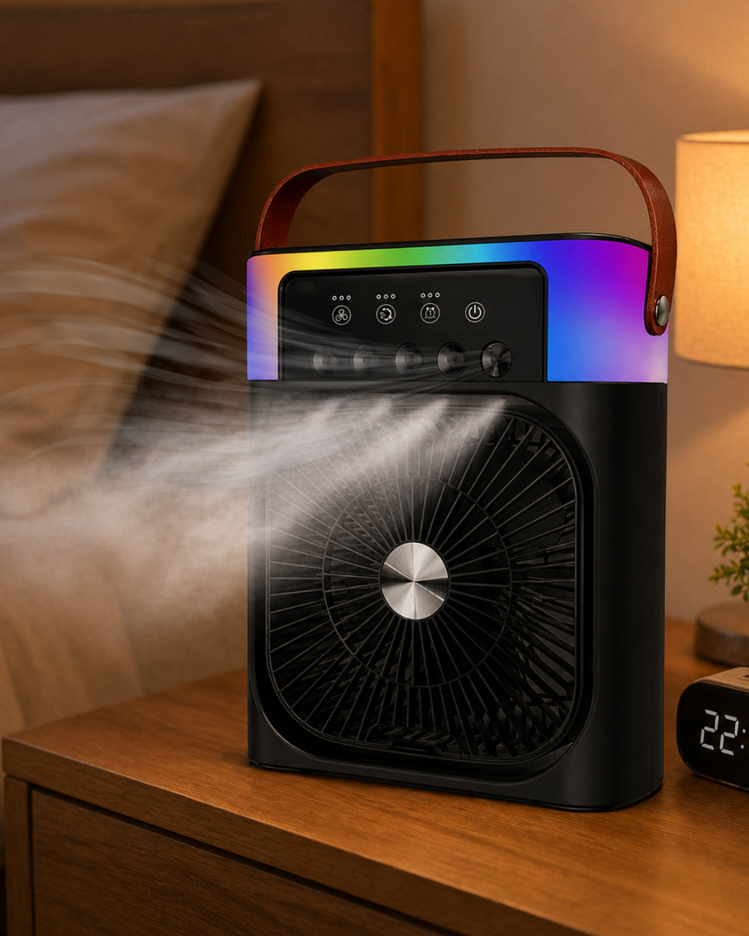 RGB Işıklı Buharlı Masaüstü Fan Sessiz Çalışan USB Şarjlı Taşınabilir Fan - Lisinya RGB Işıklı Buharlı Masaüstü Fan Sessiz Çalışan USB Şarjlı Taşınabilir Fan - Lisinya