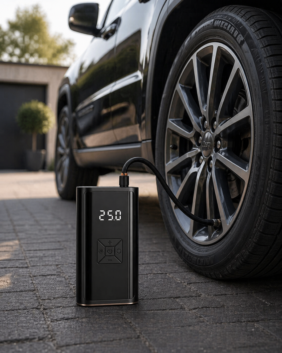 Dijital Lastik Pompası Kablosuz Hava Basma Cihazı Powerbank Destekli - Lisinya