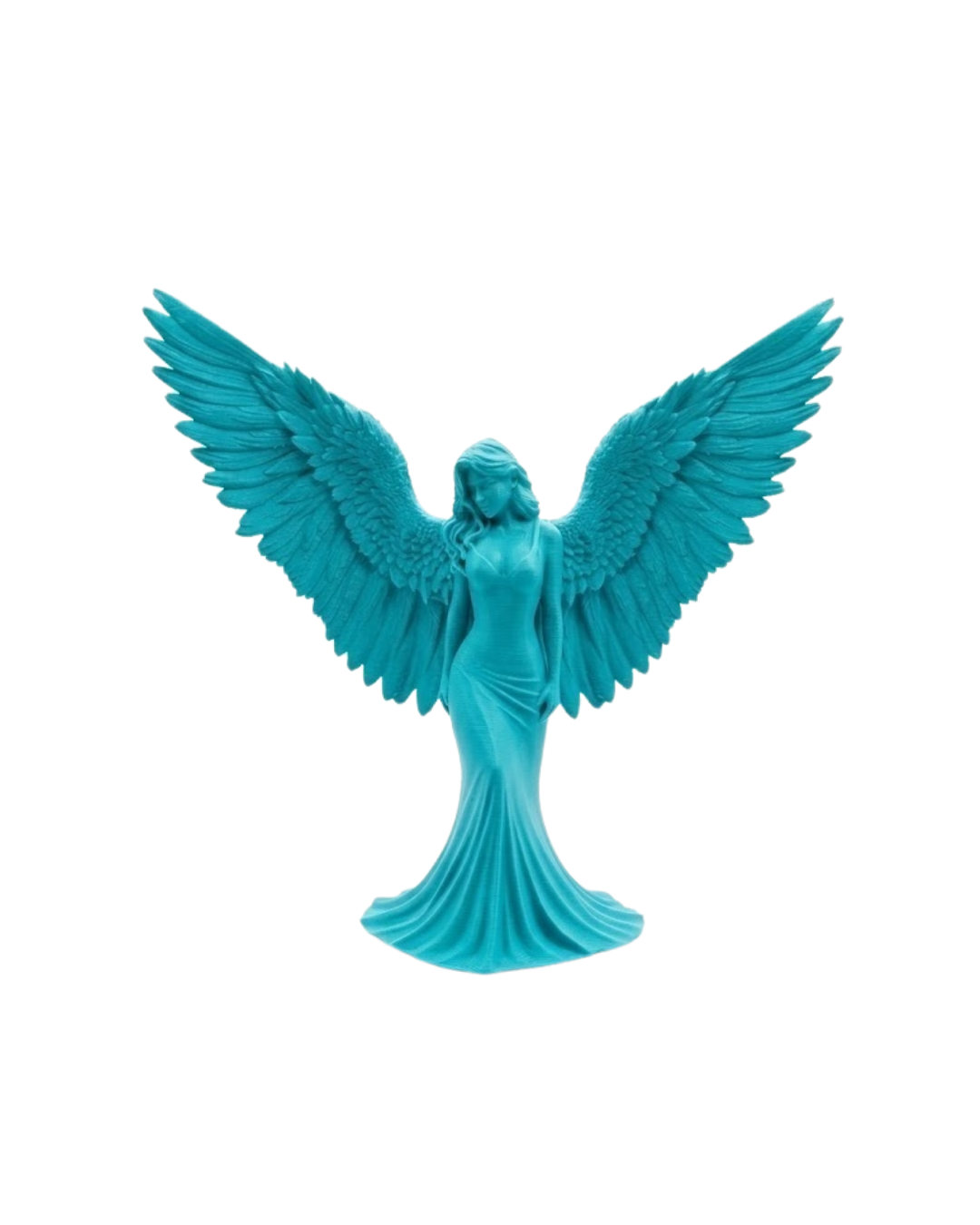 Turkuaz Melek Biblo 3D Dekoratif Angel Figür Küçük Boy Ev Aksesuarı - Lisinya