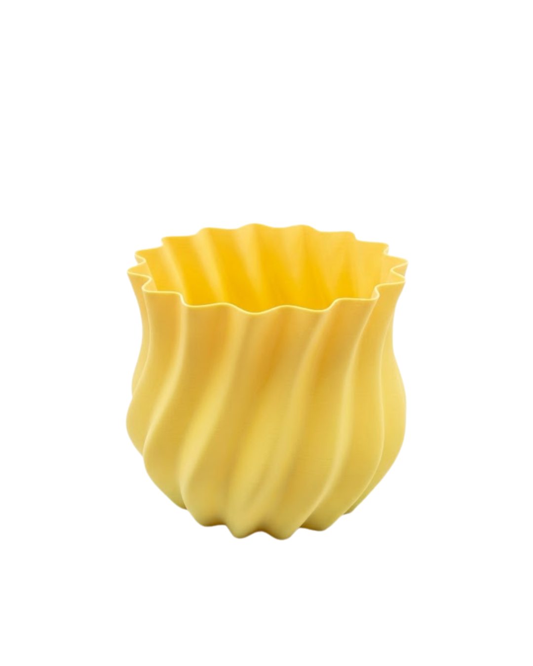 3D Kıvrımlı Sarı Vazo Modern Dekoratif Ev Aksesuarı Şık Tasarım - Lisinya