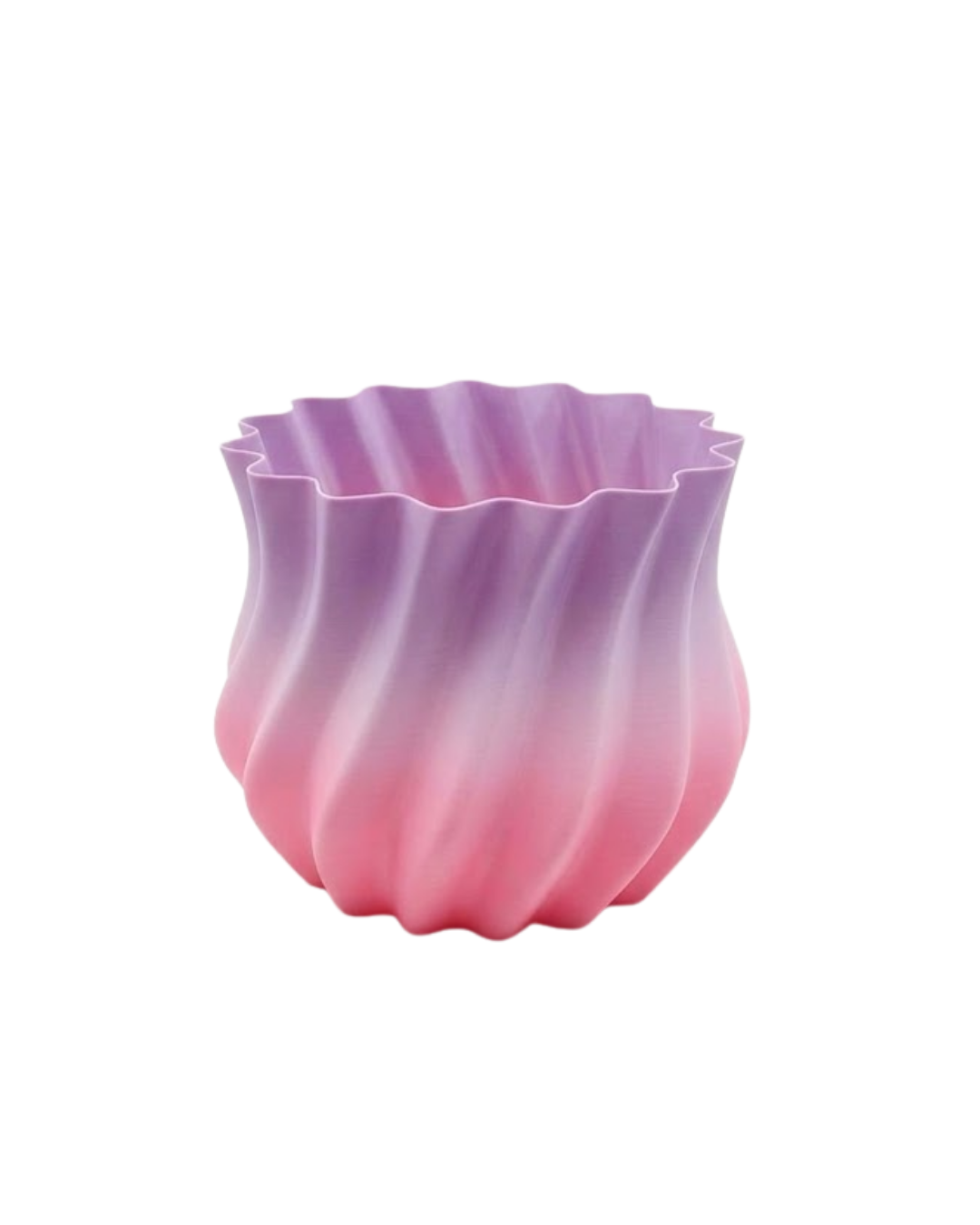 3D Kıvrımlı Pembe Lila Vazo Modern Dekoratif Şık Ev Aksesuarı - Lisinya