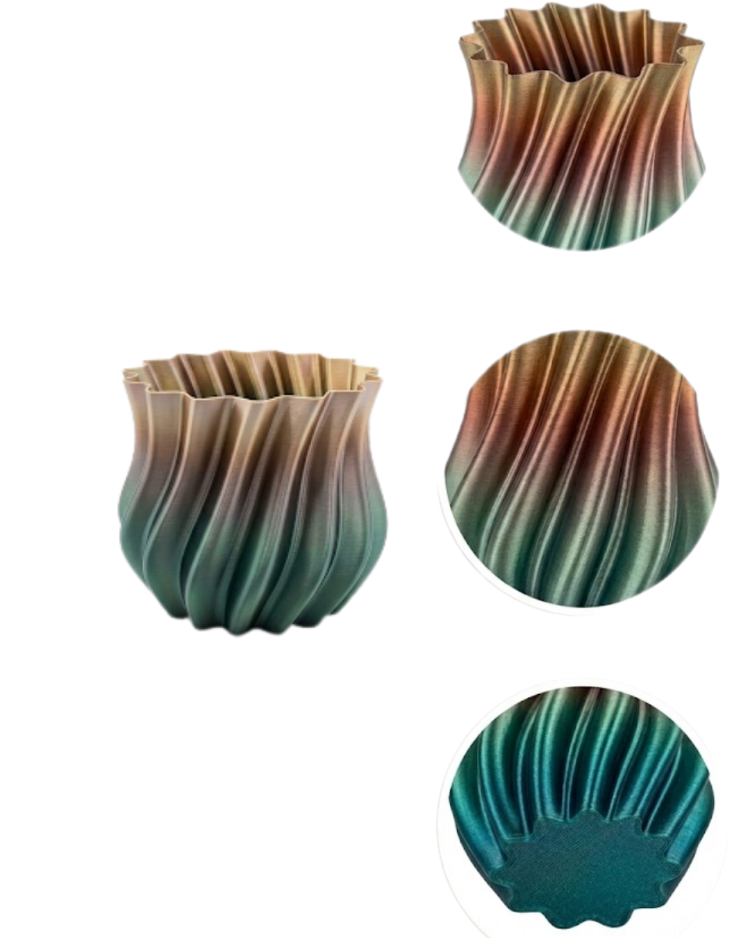 3D KIVRIMLI VAZO SİYAH - Lisinya