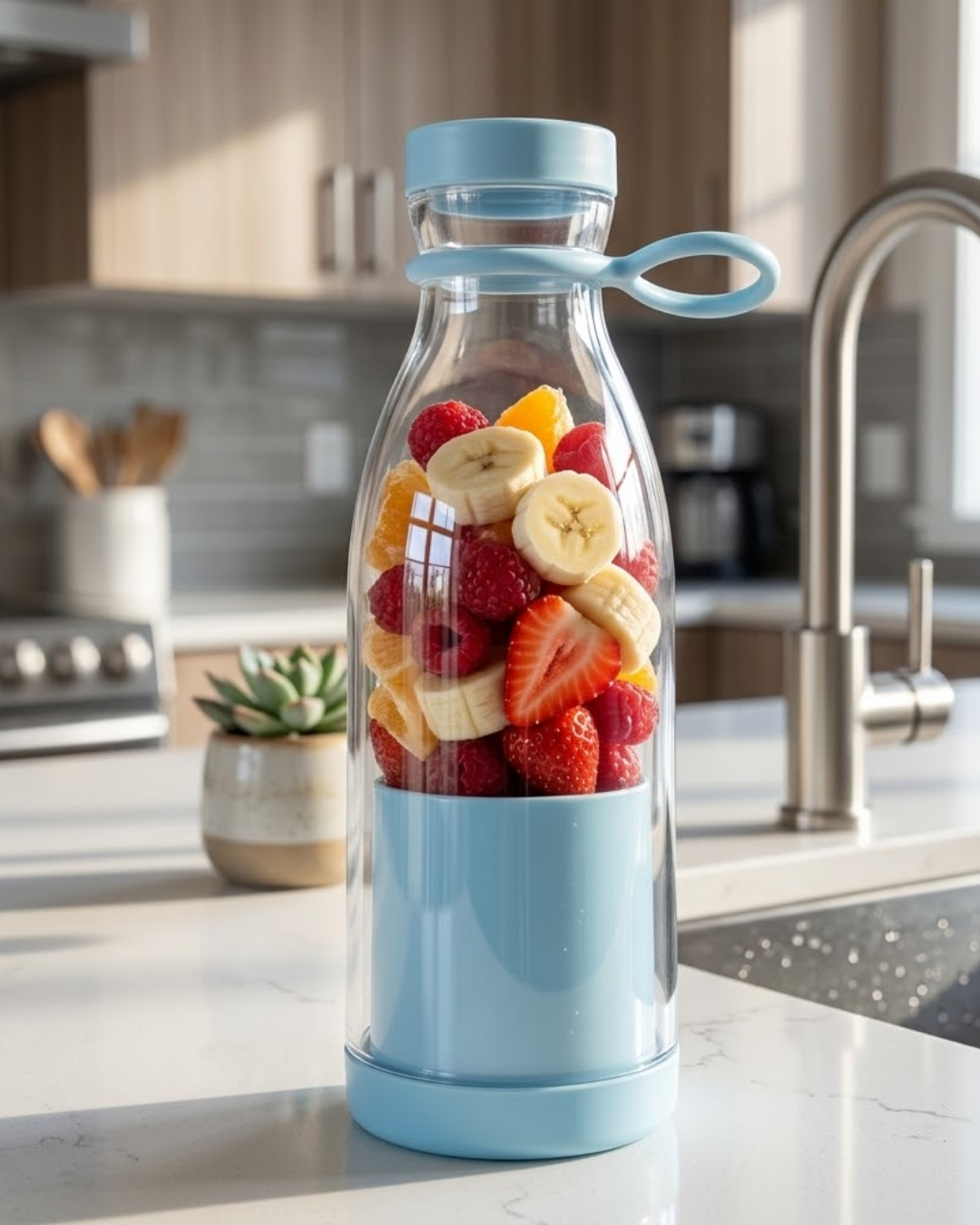 Mini Blender USB Şarjlı 380 ml Smoothie Hazırlayıcı Hafif ve Pratik Tasarım - Lisinya Mini Blender USB Şarjlı 380 ml Smoothie Hazırlayıcı Hafif ve Pratik Tasarım - Lisinya