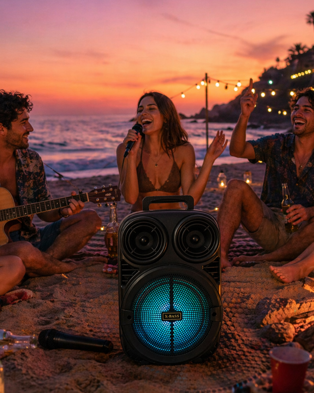 Taşınabilir Bluetooth Speaker Mikrofonlu Karaoke Hoparlör RGB Işıklı 6.5 İnç Güçlü Ses - Lisinya Taşınabilir Bluetooth Speaker Mikrofonlu Karaoke Hoparlör RGB Işıklı 6.5 İnç Güçlü Ses - Lisinya