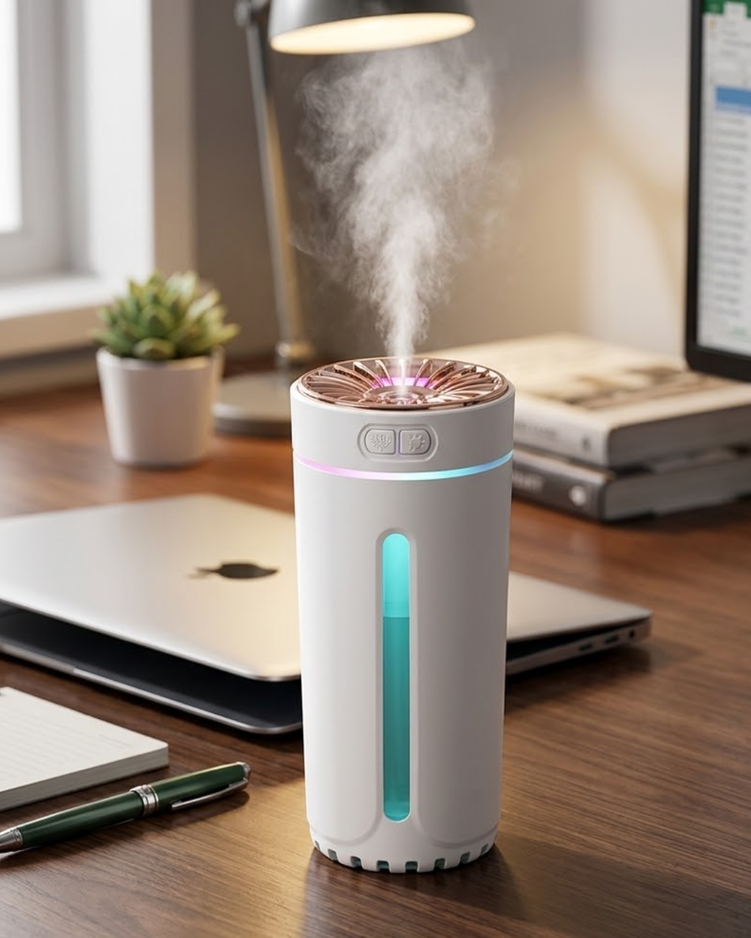 Mini Araç Nemlendirici 5 Esans Hediyeli USB Işıklı Koku Difüzörü - Lisinya