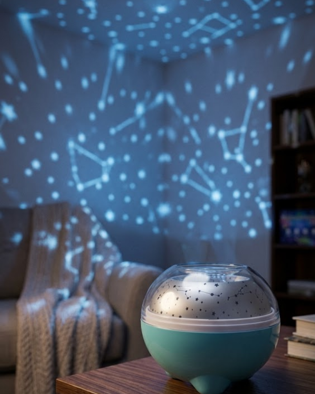 Bluetooth Bağlantılı Gece Lambası Yıldız Projeksiyon Işığı 7 Renk Efekti ve Zamanlayıcı Fonksiyonlu - Lisinya