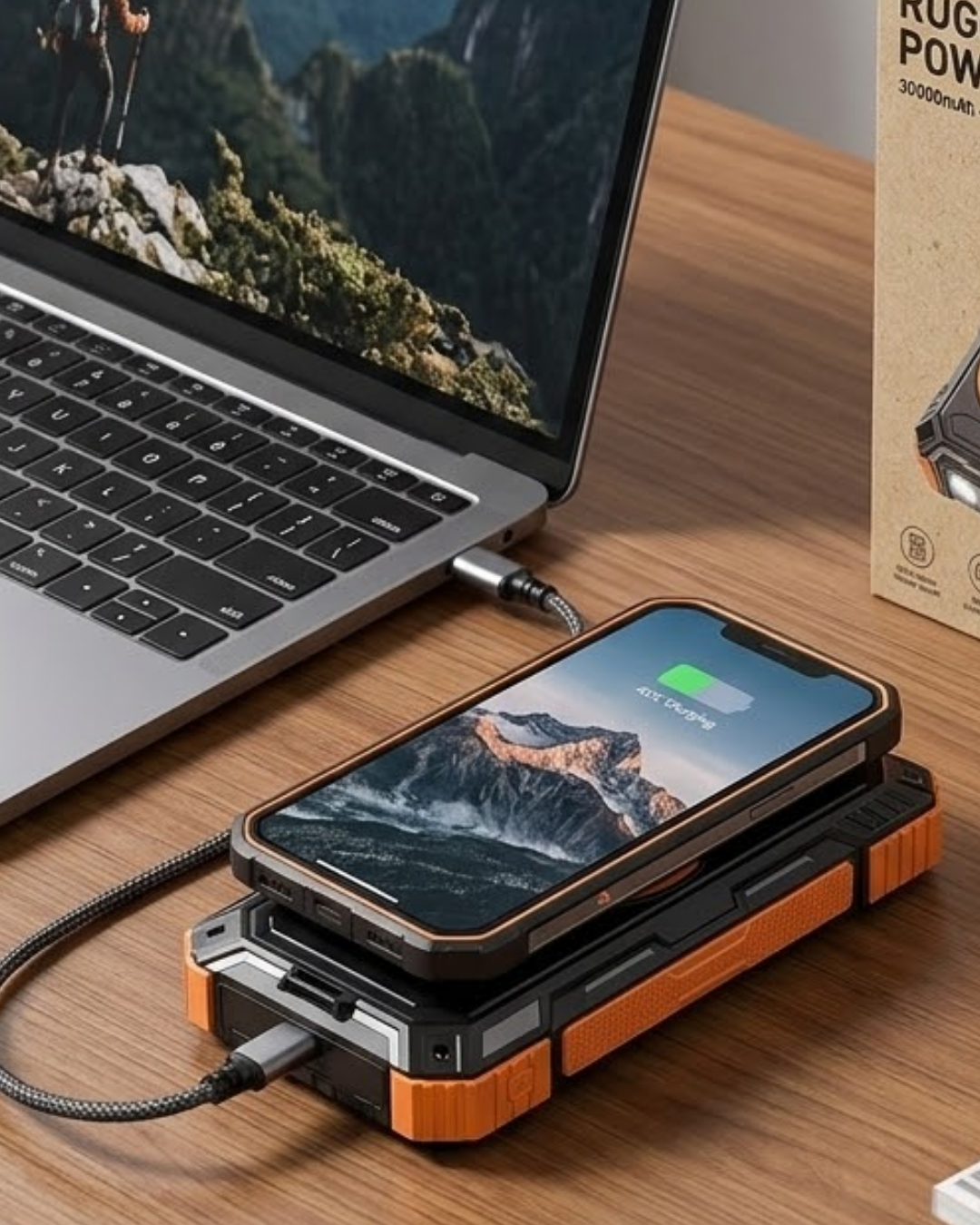 20000 mAh Powerbank Güneş Enerjili Kablosuz Şarj Hızlı Şarj Taşınabilir Batarya (Kopya) - Lisinya
