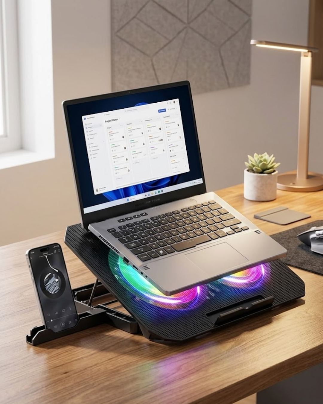 RGB Fanlı Laptop Soğutma Standı USB Girişli Notebook Yükseltici - Lisinya RGB Fanlı Laptop Soğutma Standı USB Girişli Notebook Yükseltici - Lisinya