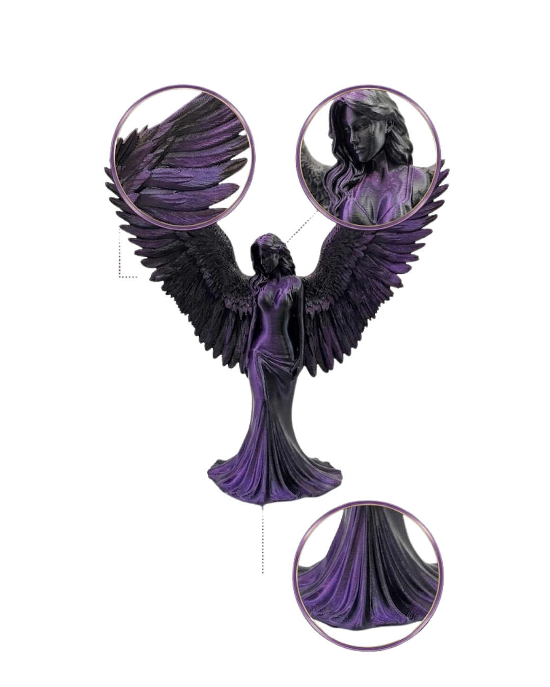 Küçük Boy Mor Melek İnsan Biblo Estetik Dekoratif Obje - Lisinya