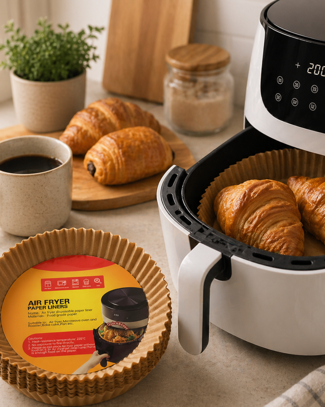 Yuvarlak Airfryer Kağıdı 100 Adet Yağ Tutmaz Hazne Koruyucu - Lisinya