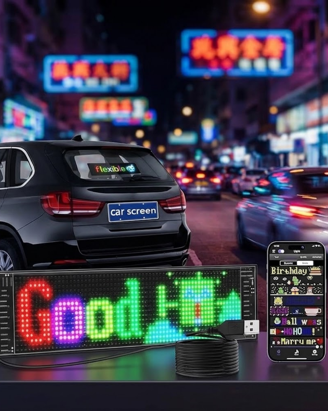 RGB Kayan Yazı LED Panel Telefon Kontrollü Animasyonlu Akıllı Ekran - Lisinya RGB Kayan Yazı LED Panel Telefon Kontrollü Animasyonlu Akıllı Ekran - Lisinya