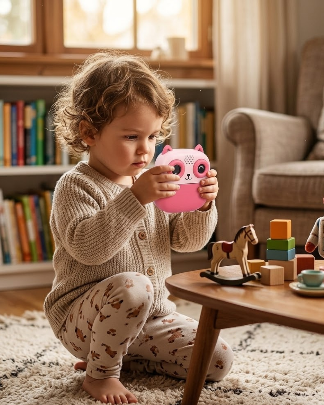 Sevimli Tasarımlı Baskılı Çocuk Kamerası 6 Renk Kalem 5 Kağıt Rulosu Hediyeli Eğlenceli Set - Lisinya