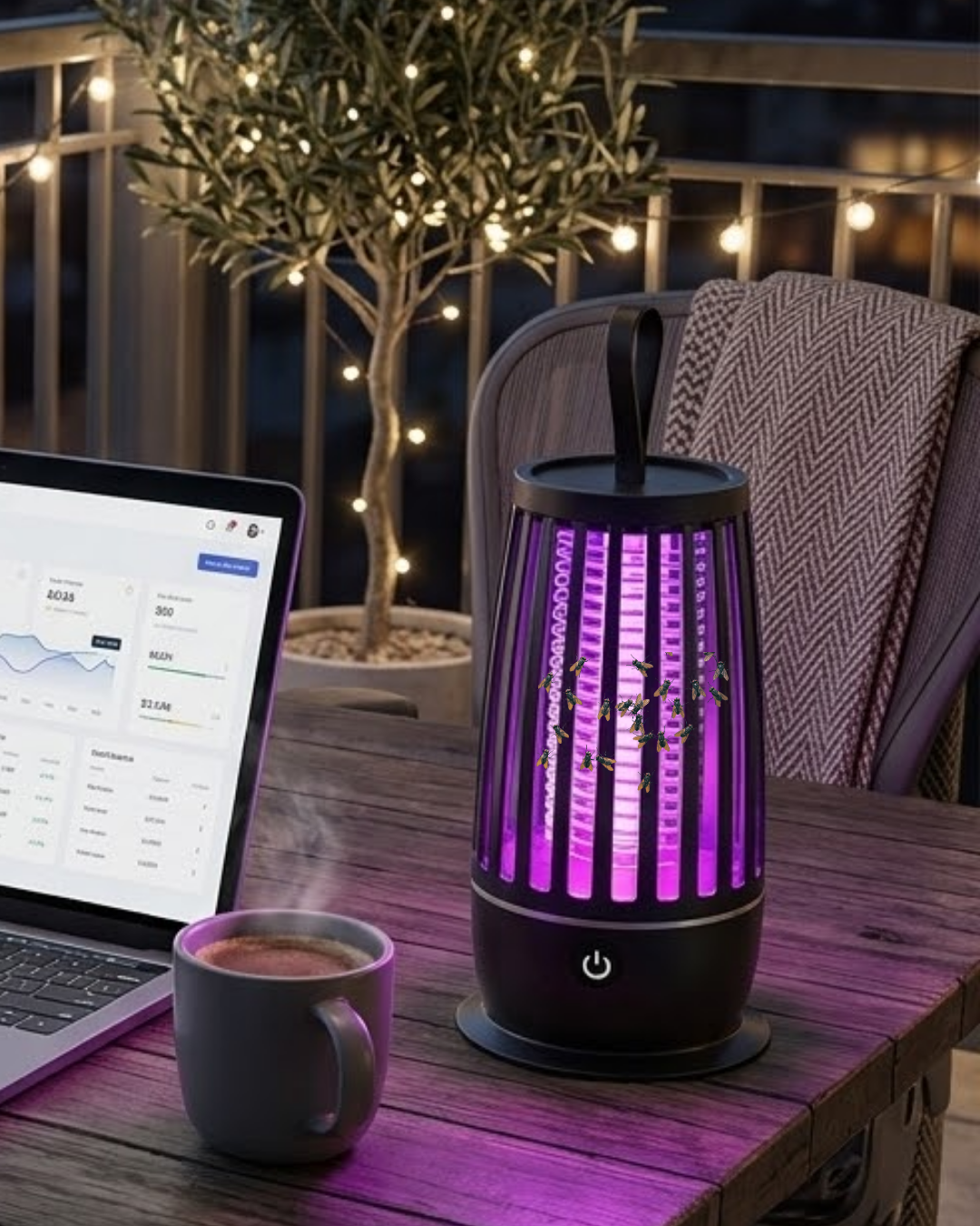 Elektrikli Böcek Öldürücü UV Mor Işık Sessiz Çalışma Gece Lambalı Güvenli Kullanım - Lisinya