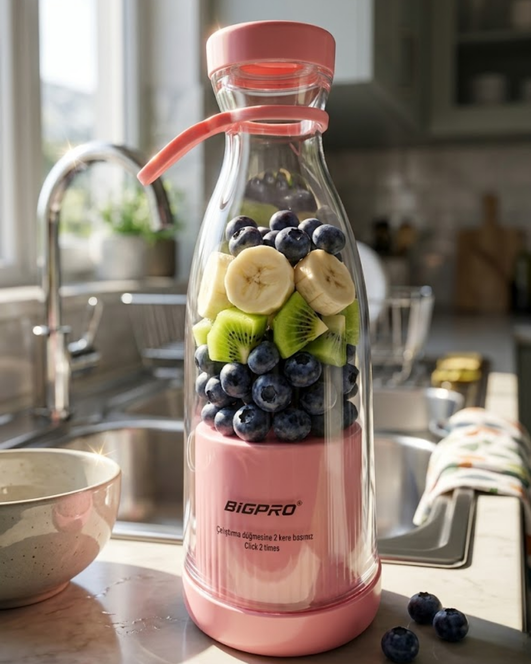 Mini Blender USB Şarjlı Smoothie Hazırlayıcı Kolay Temizlenebilir Tasarım - Lisinya Mini Blender USB Şarjlı Smoothie Hazırlayıcı Kolay Temizlenebilir Tasarım - Lisinya