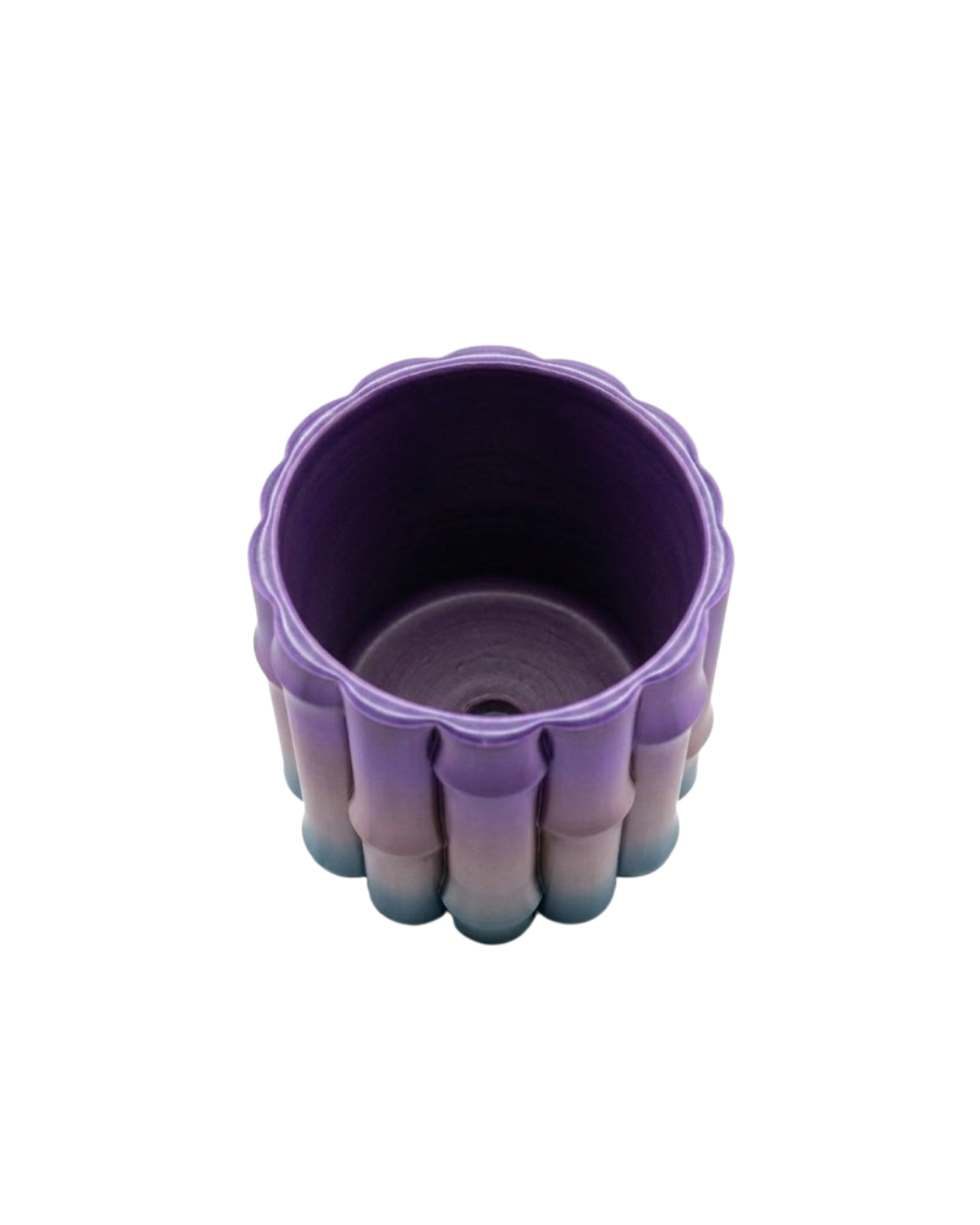 Modern Dekoratif Vazo Mor Gri Geçişli Şık Tasarım Masa Üstü Kullanım - Lisinya