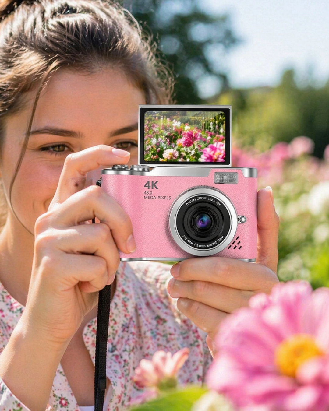 Sosyal Medya İçerik Kamera 48 MP HD Video Flip Ekranlı Dijital Kamera - Lisinya