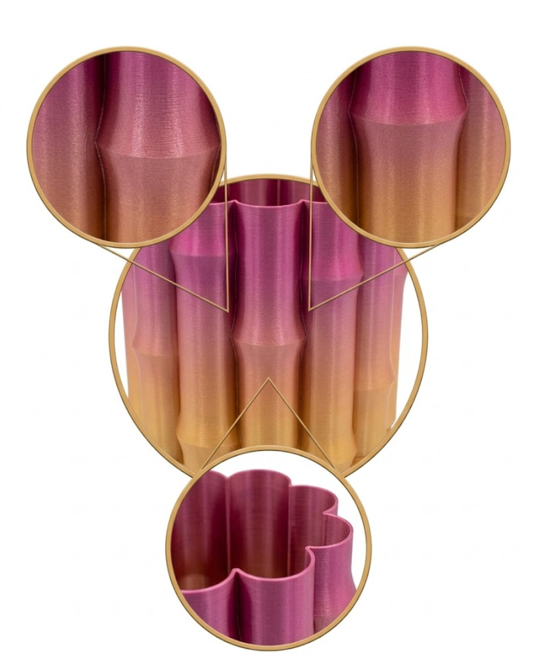 3D Dekoratif Mor Sarı Vazo Modern Tasarım Estetik Ev Aksesuarı - Lisinya