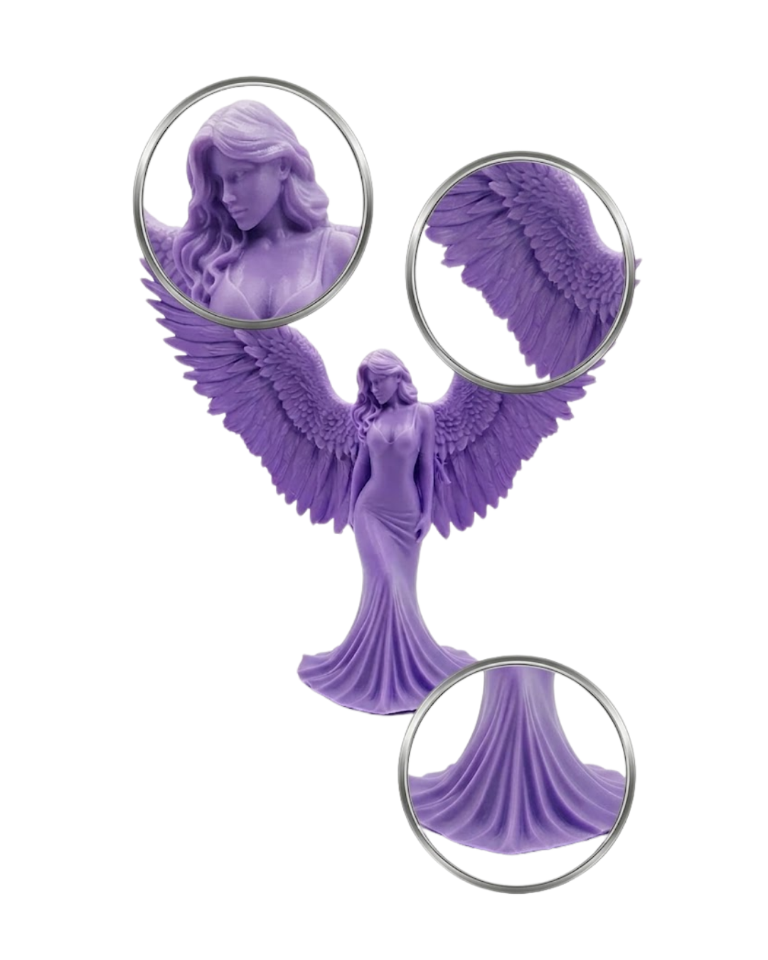 Lila Melek Biblo 3D Dekoratif Angel Figür Ev Aksesuarı - Lisinya