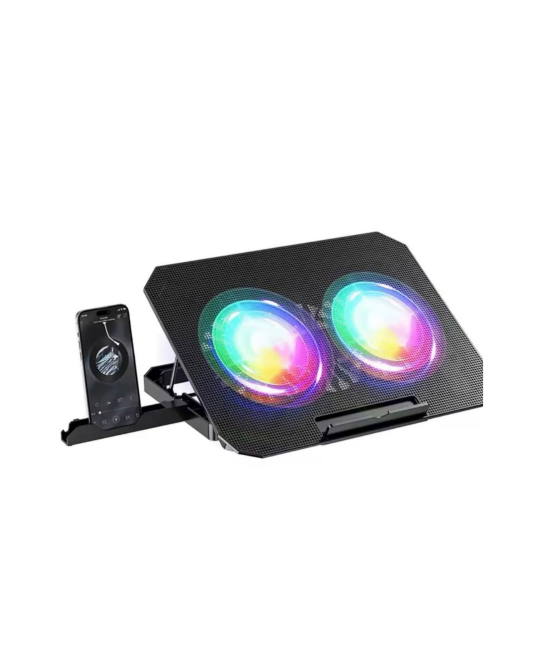 Ayarlanabilir Laptop Soğutucu Çift Fan RGB Işıklı Sessiz Çalışan - Lisinya