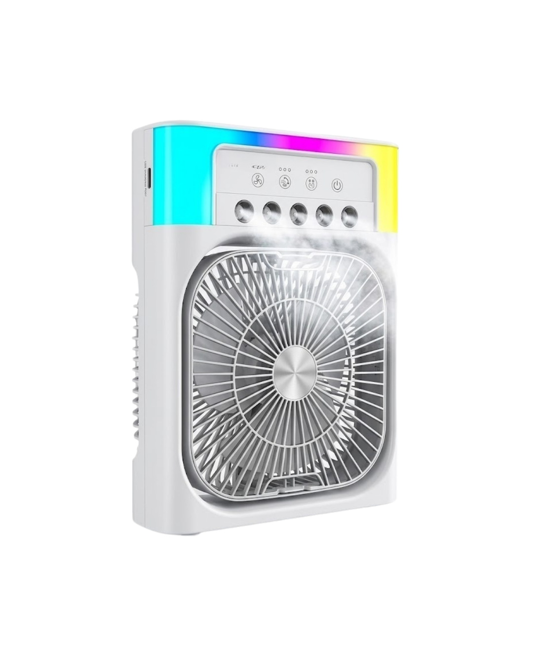 Su Püskürtmeli Mini Klima Fan USB Şarjlı Masaüstü Soğutucu RGB Işıklı - Lisinya