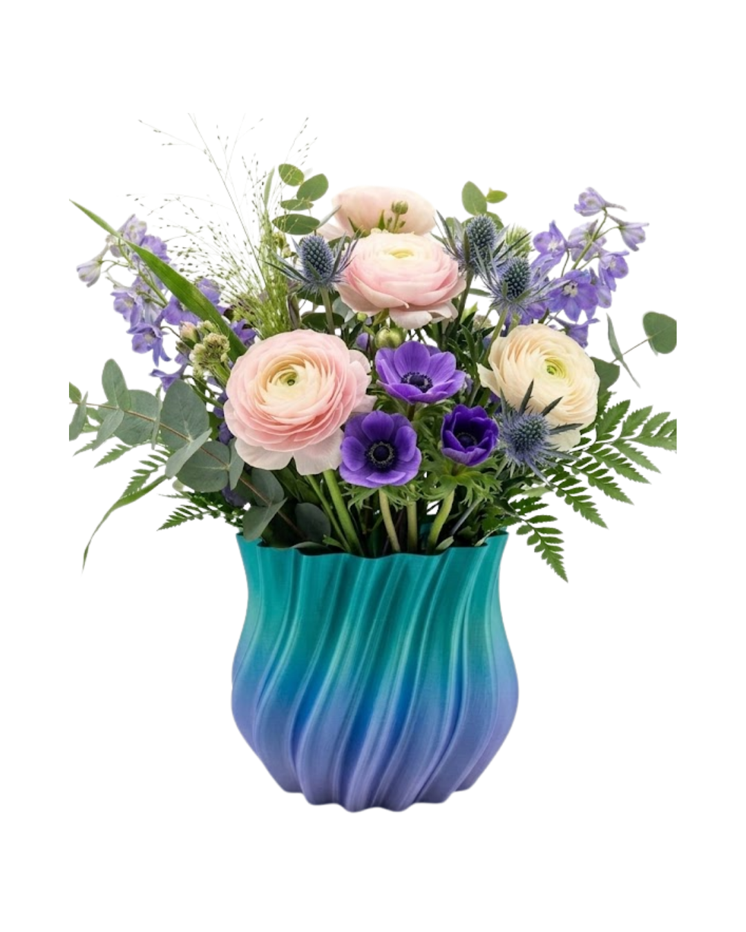 3D KIVRIMLI VAZO MAVİ - Lisinya