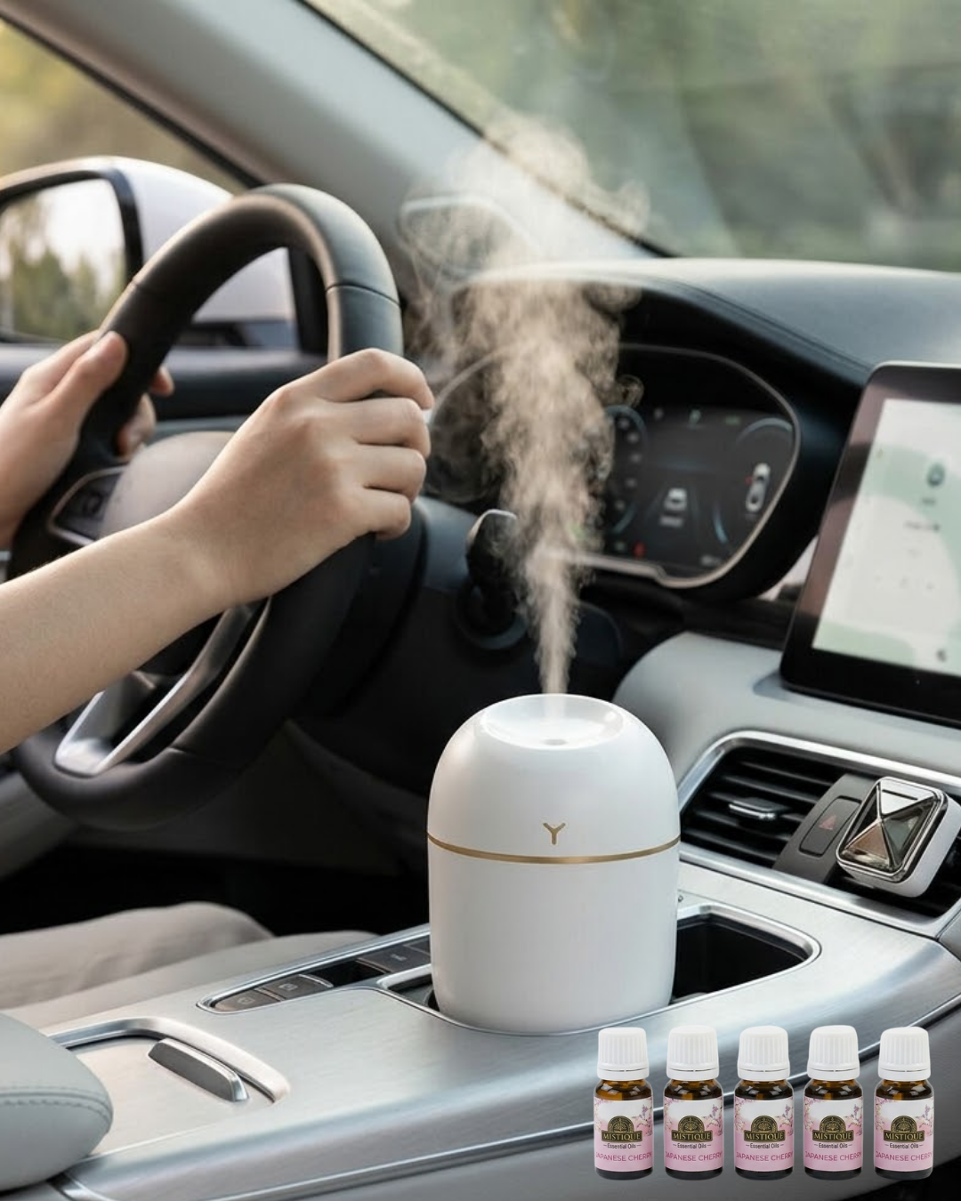 Mini Hava Nemlendirici 5 Esans Hediyeli LED Işıklı Sessiz Çalışan Aromaterapi Difüzörü - Lisinya