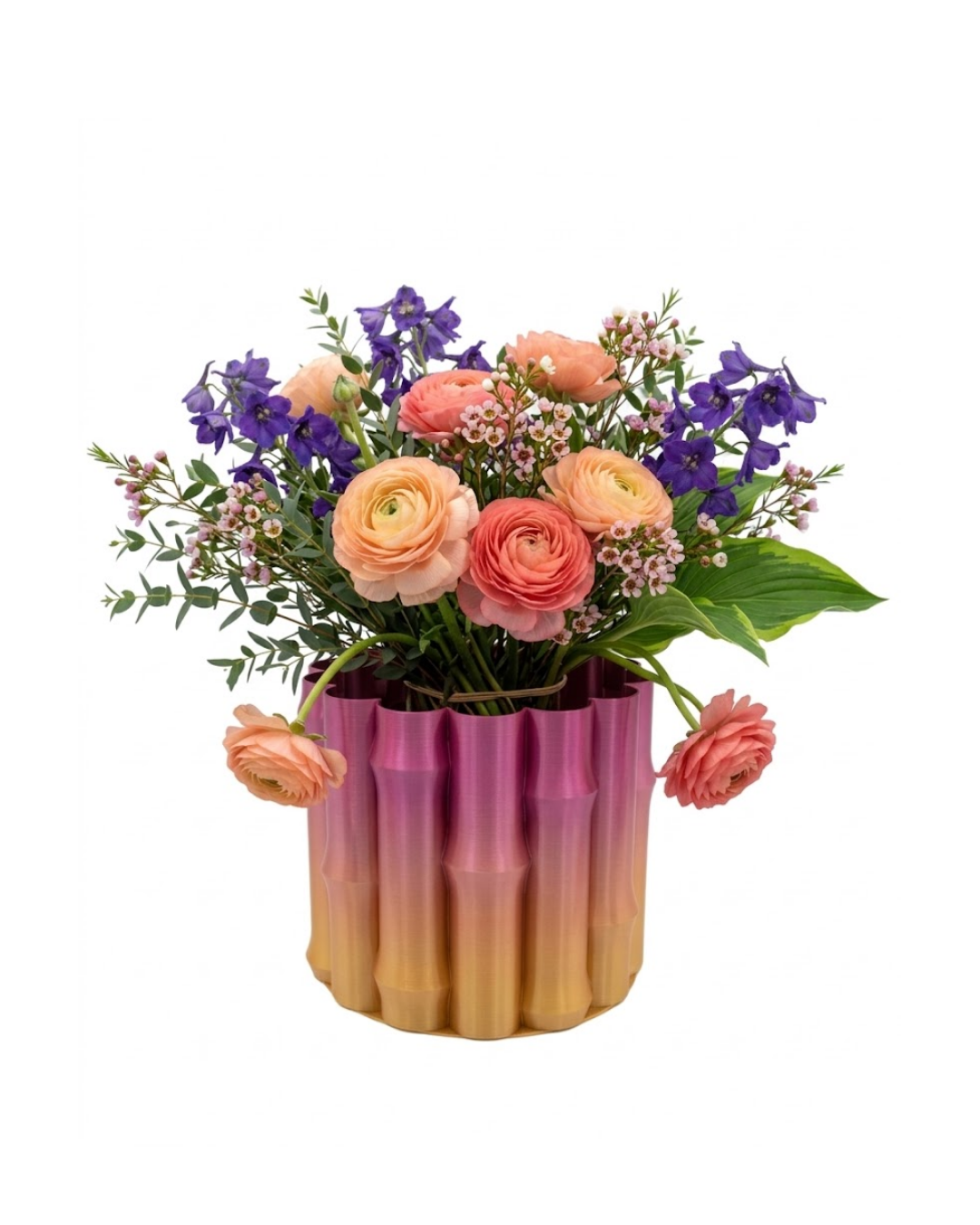 3D Dekoratif Mor Sarı Vazo Modern Tasarım Estetik Ev Aksesuarı - Lisinya