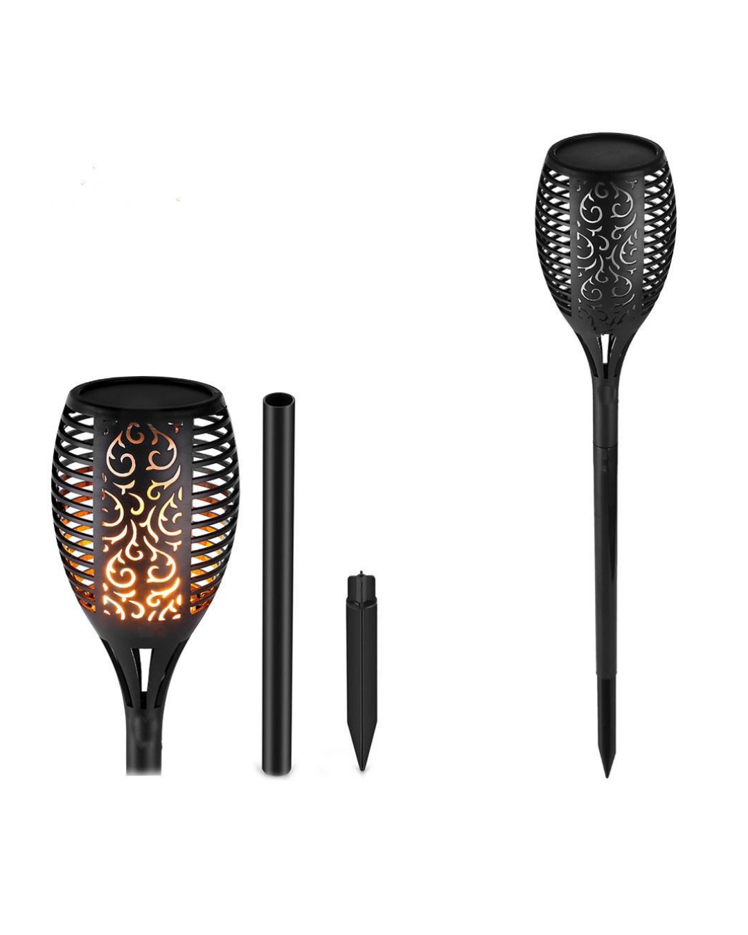 Alev Efektli Solar Bahçe Lambası Su Geçirmez Sensörlü LED Dış Mekan Aydınlatma - Lisinya