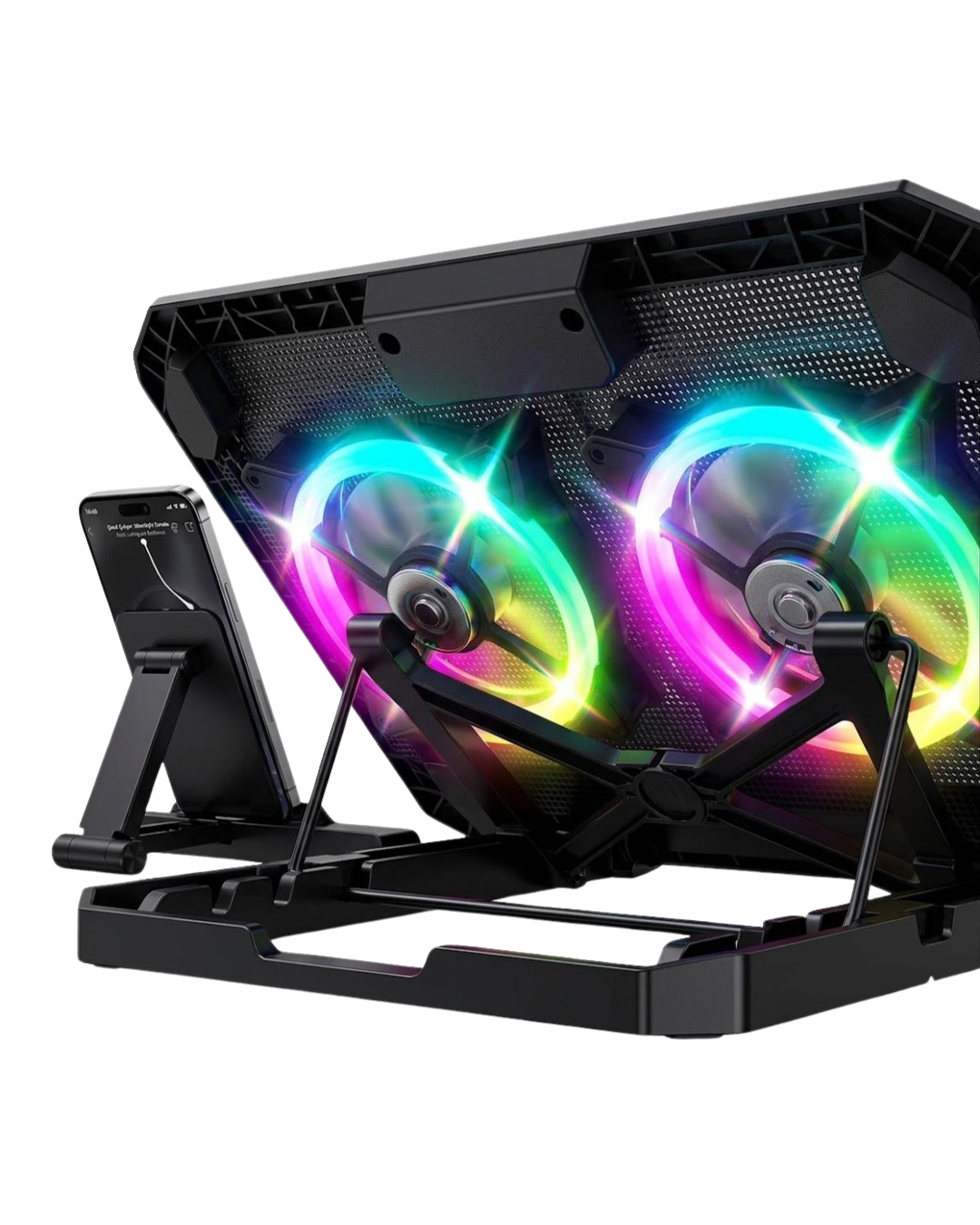 Ayarlanabilir Laptop Soğutucu Çift Fan RGB Işıklı Sessiz Çalışan - Lisinya