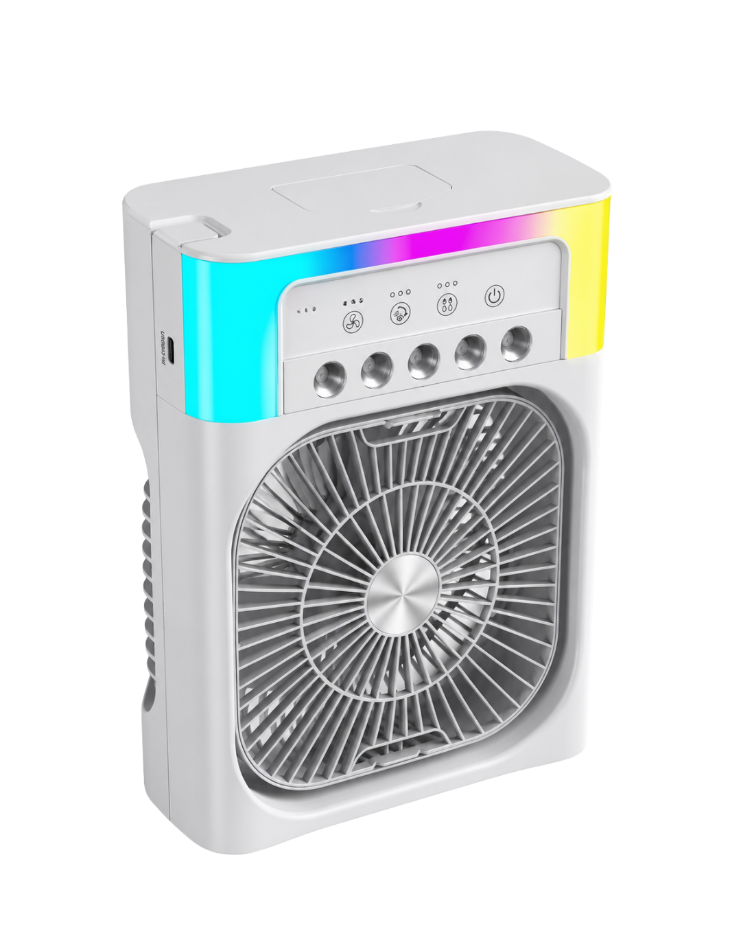 Su Püskürtmeli Mini Klima Fan USB Şarjlı Masaüstü Soğutucu RGB Işıklı - Lisinya