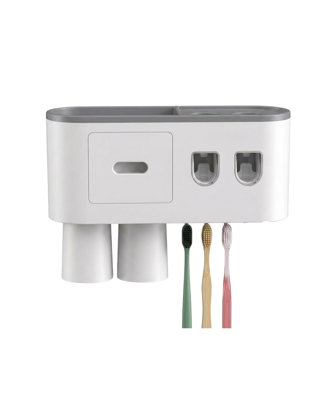 Banyo Organizer Diş Fırçası Tutucu Çift Dispenserli Raflı Çekmeceli - Lisinya