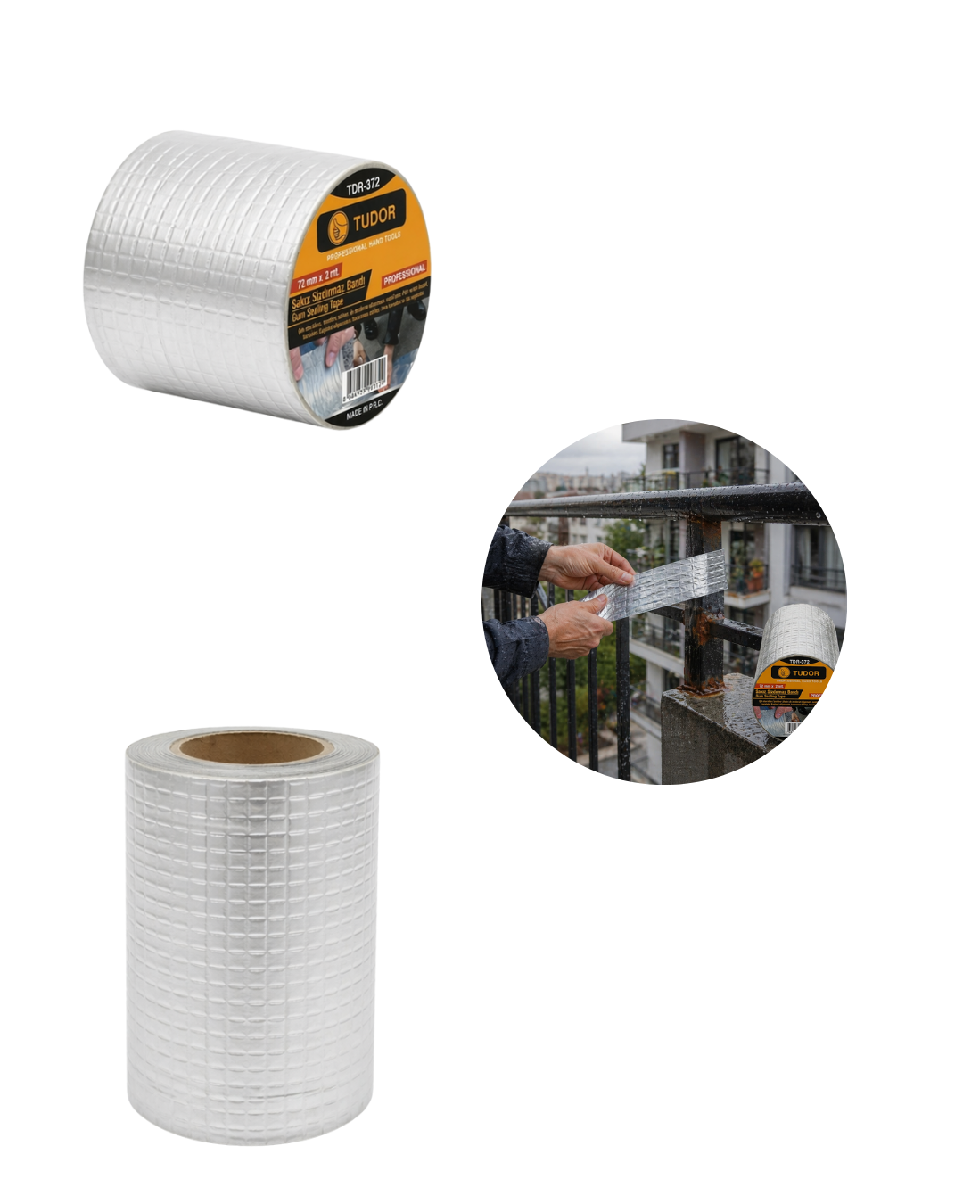 3 Lü Set Güçlü Yapışkanlı Su Yalıtım Bandı 72 MM 2 Metre - Lisinya