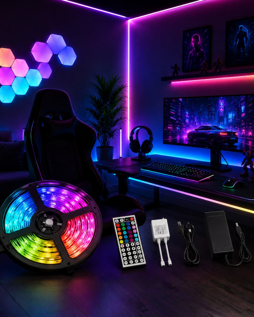5 Metre RGB LED Şerit Kumandalı 5050 Renk Değiştiren LED Strip - Lisinya 5 Metre RGB LED Şerit Kumandalı 5050 Renk Değiştiren LED Strip - Lisinya