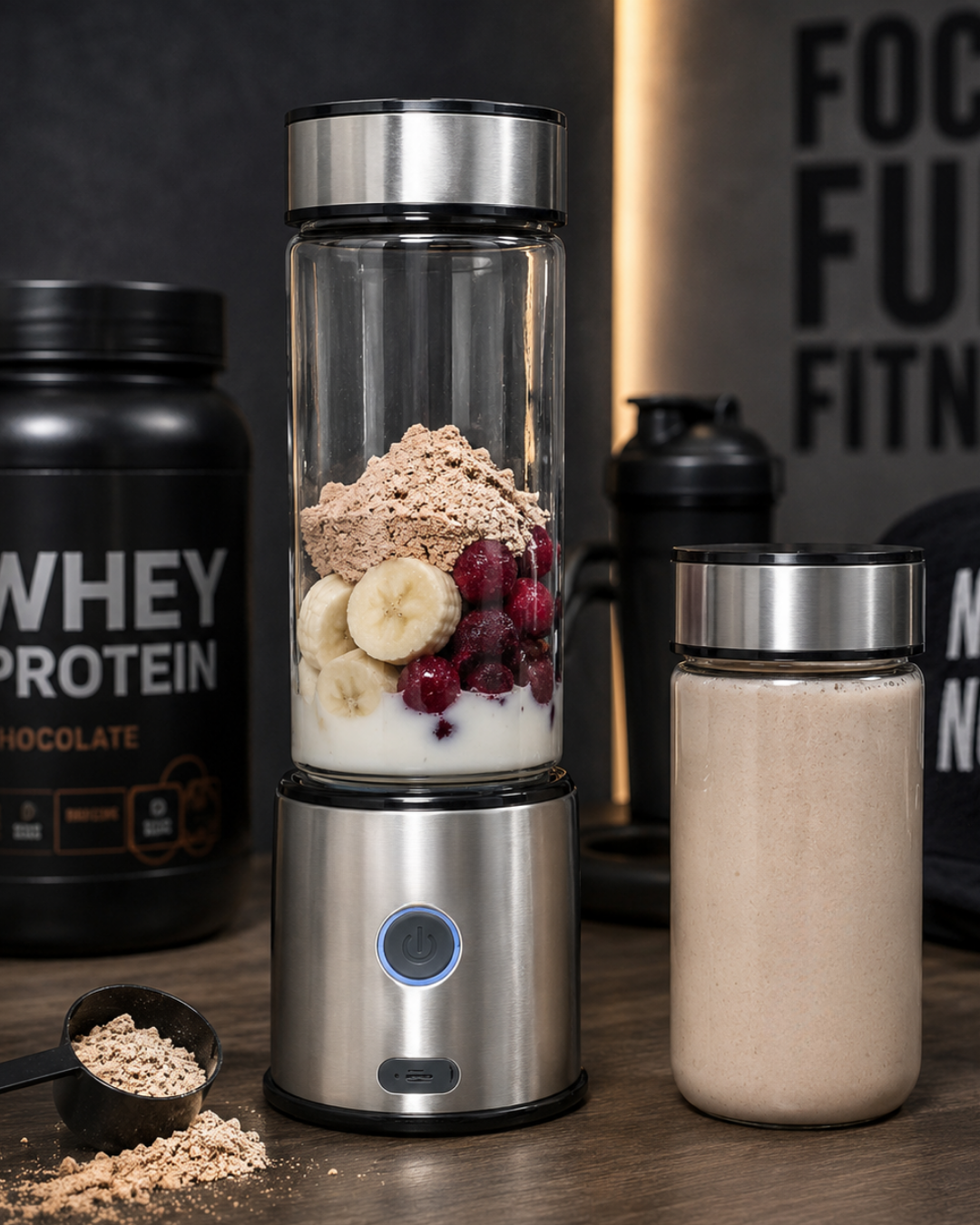Çift Hazneli Cam Blender USB Şarjlı Smoothie ve Buz Kırıcı Blender - Lisinya Çift Hazneli Cam Blender USB Şarjlı Smoothie ve Buz Kırıcı Blender - Lisinya