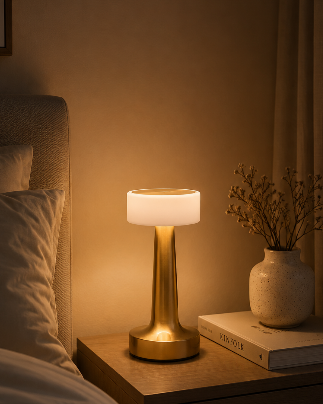 Gold Kare LED Masa Lambası Şarjlı Dimmer Kontrollü Dekoratif Işık - Lisinya Gold Kare LED Masa Lambası Şarjlı Dimmer Kontrollü Dekoratif Işık - Lisinya