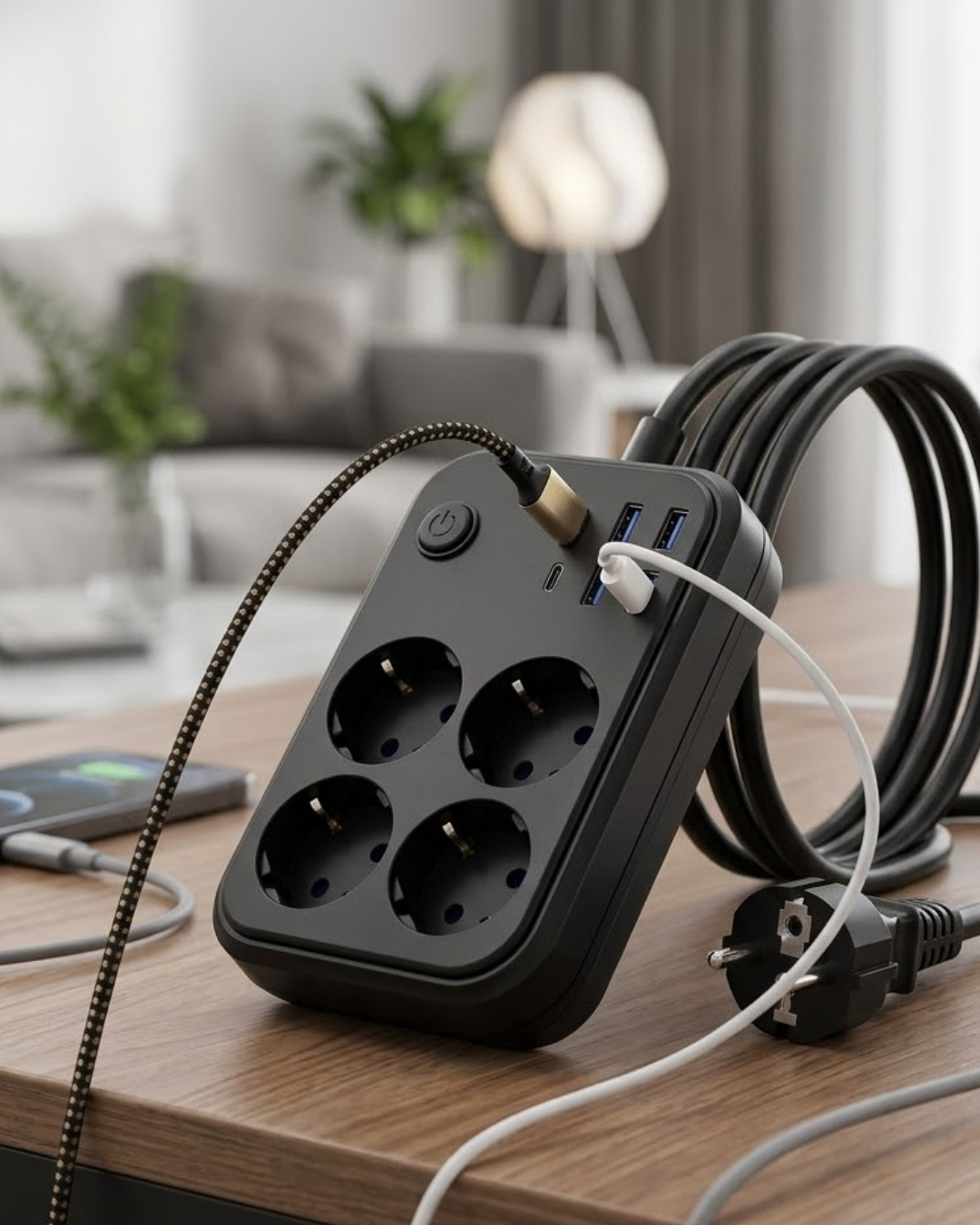 Akım Korumalı Çoklu Priz 4 USB 2 Type C 4 Priz Güvenli ve Hızlı Şarj - Lisinya Akım Korumalı Çoklu Priz 4 USB 2 Type C 4 Priz Güvenli ve Hızlı Şarj - Lisinya