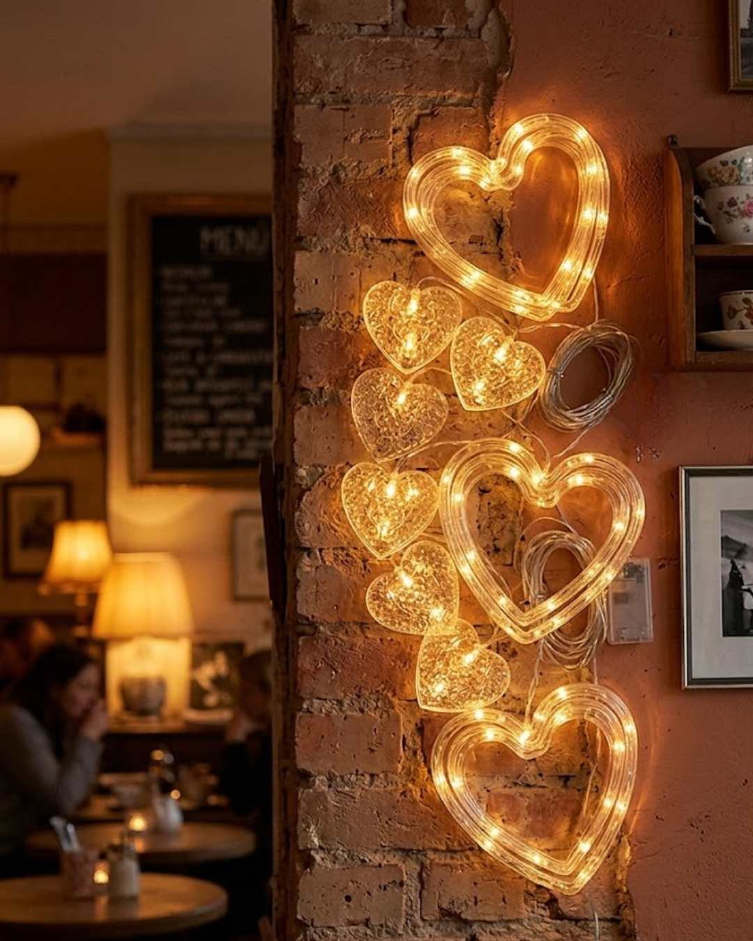 Dekoratif Kalp LED Neon Lamba Romantik Oda Balkon ve Masa Üstü Işığı - Lisinya