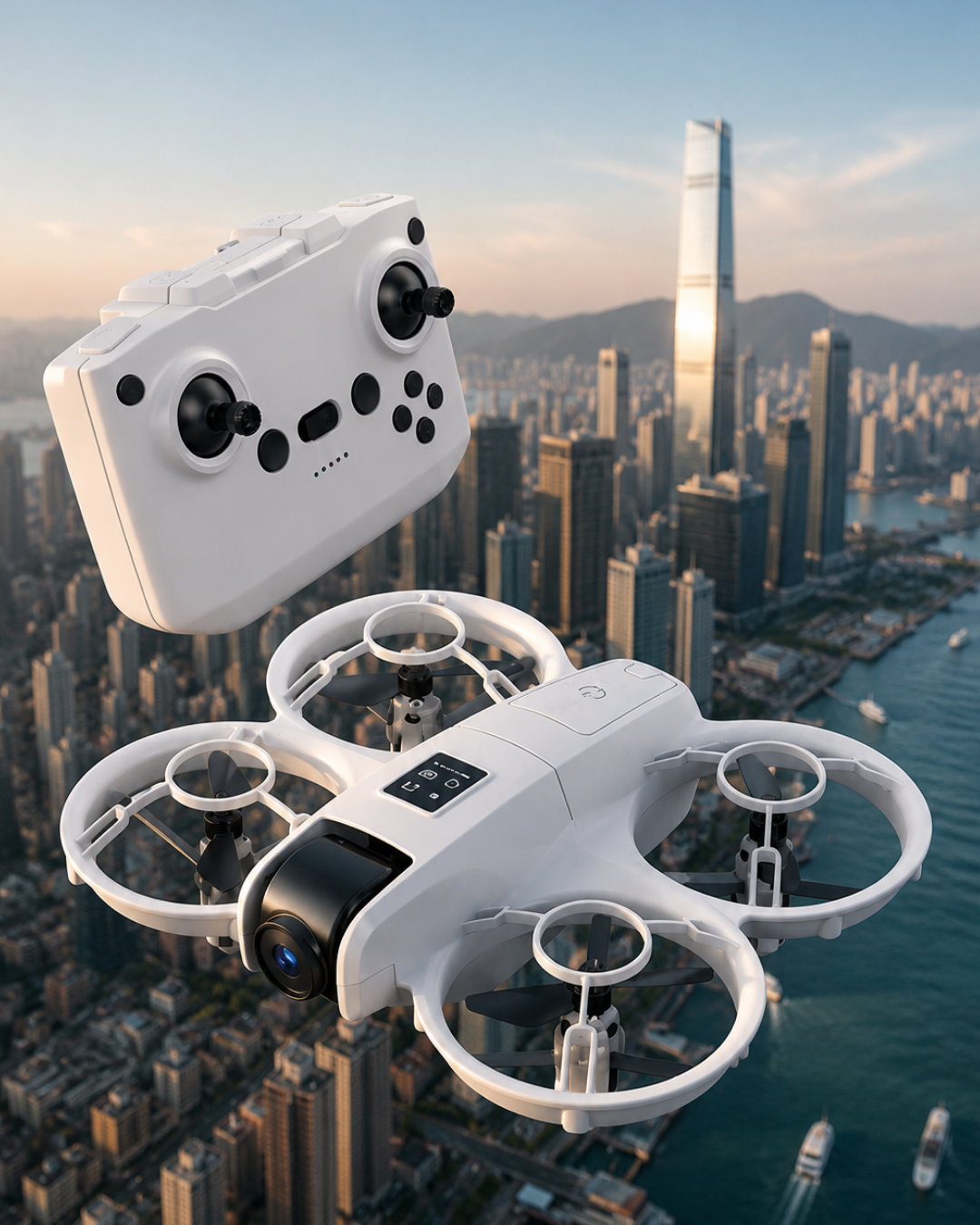 Işıklı Mini Drone Çift Batarya ve Yedek Pervane Setli - Lisinya