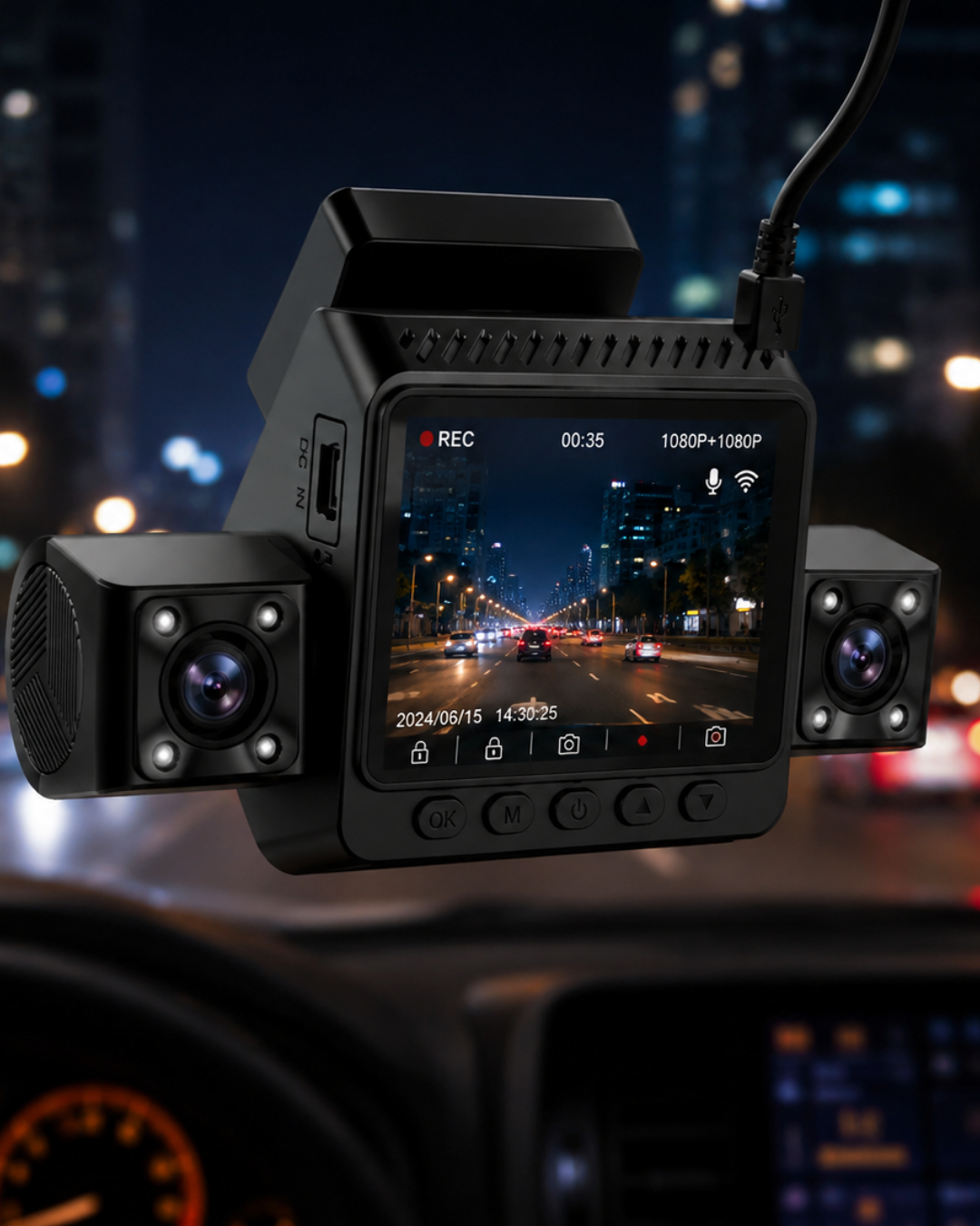 Araç İçi Güvenlik Kamerası 4 Lensli Full HD Kayıt Destekli Sistem - Lisinya