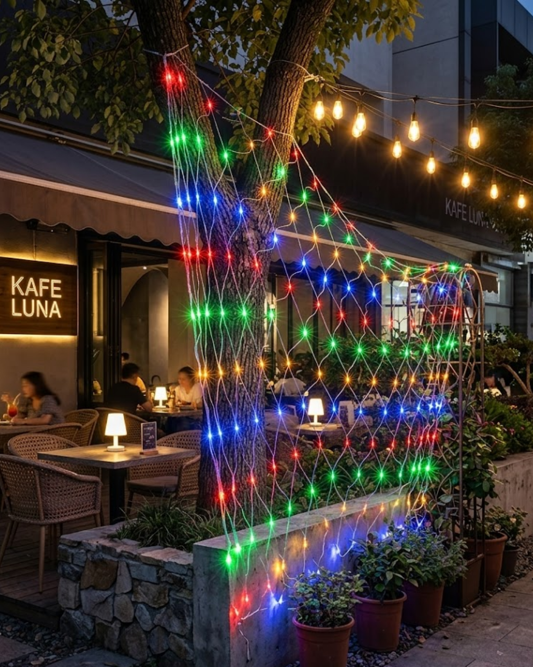 Ağ Şeklinde LED File Işık Dekoratif Ortam Aydınlatma Bahçe Balkon Süsü - Lisinya Ağ Şeklinde LED File Işık Dekoratif Ortam Aydınlatma Bahçe Balkon Süsü - Lisinya