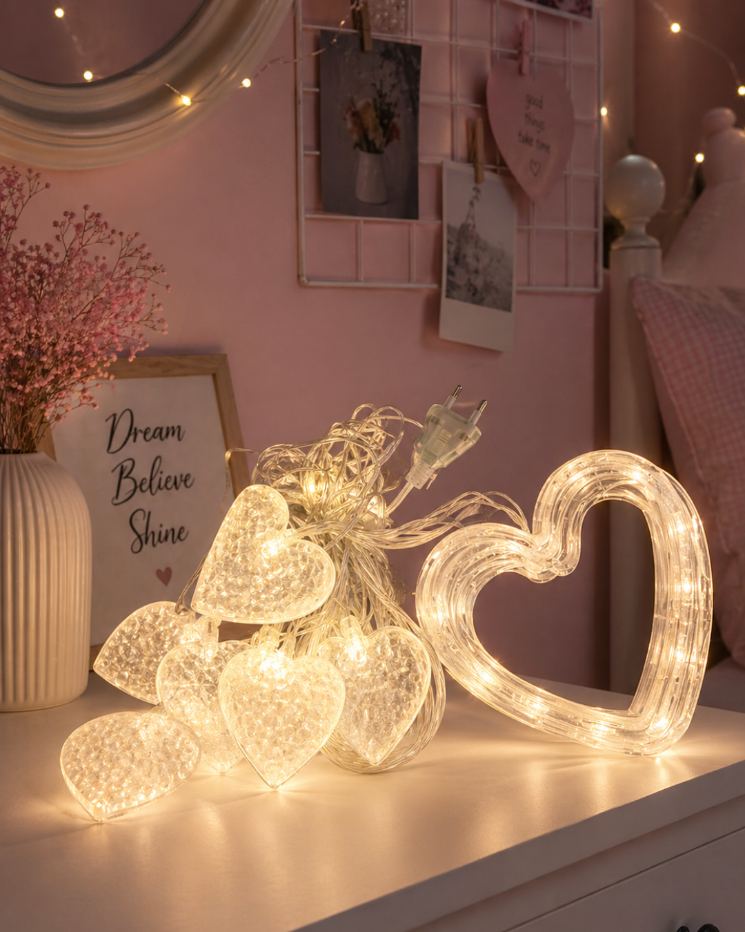 Kalp Figürlü LED Neon Dekor Işığı Romantik Ortam Aydınlatması - Lisinya