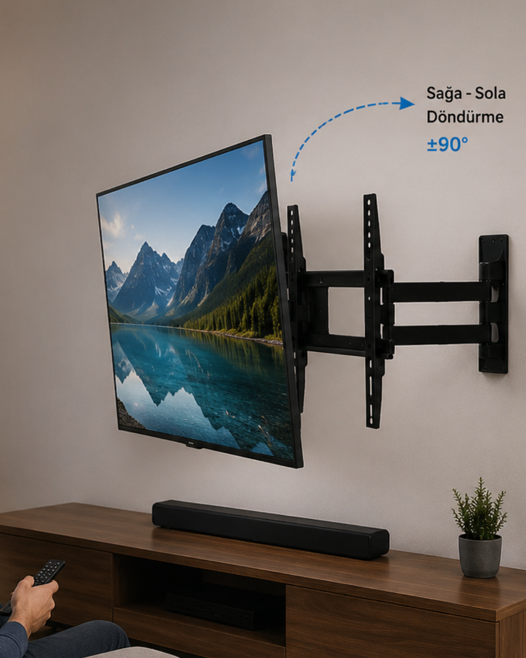 LCD LED TV Duvar Aparatı Çift Kollu Hareketli Askı Sistemi - Lisinya LCD LED TV Duvar Aparatı Çift Kollu Hareketli Askı Sistemi - Lisinya