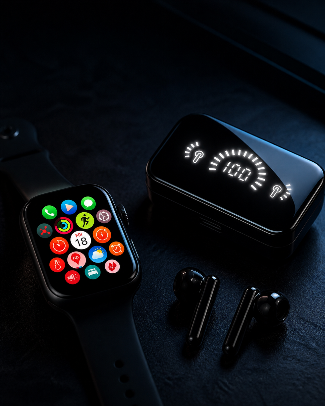 Şık Tasarımlı Akıllı Saat ve Bluetooth Kulaklık Seti Suya Dayanıklı ve Çok Fonksiyonlu - Lisinya