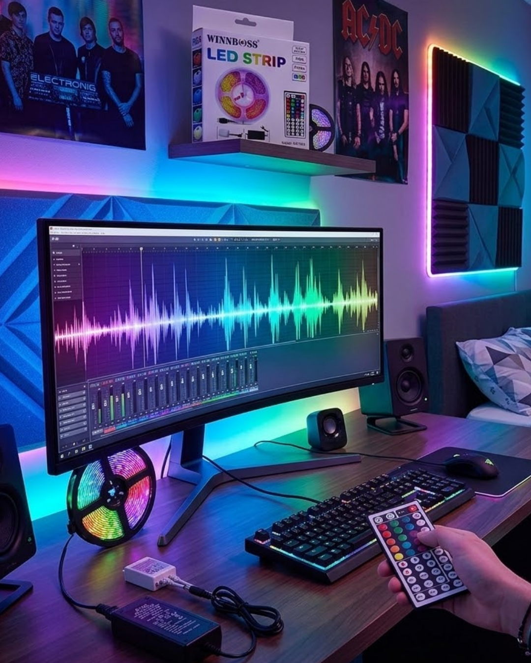 5050 RGB LED Şerit 5 Metre Uzaktan Kumandalı Ortam Aydınlatma Led - Lisinya 5050 RGB LED Şerit 5 Metre Uzaktan Kumandalı Ortam Aydınlatma Led - Lisinya