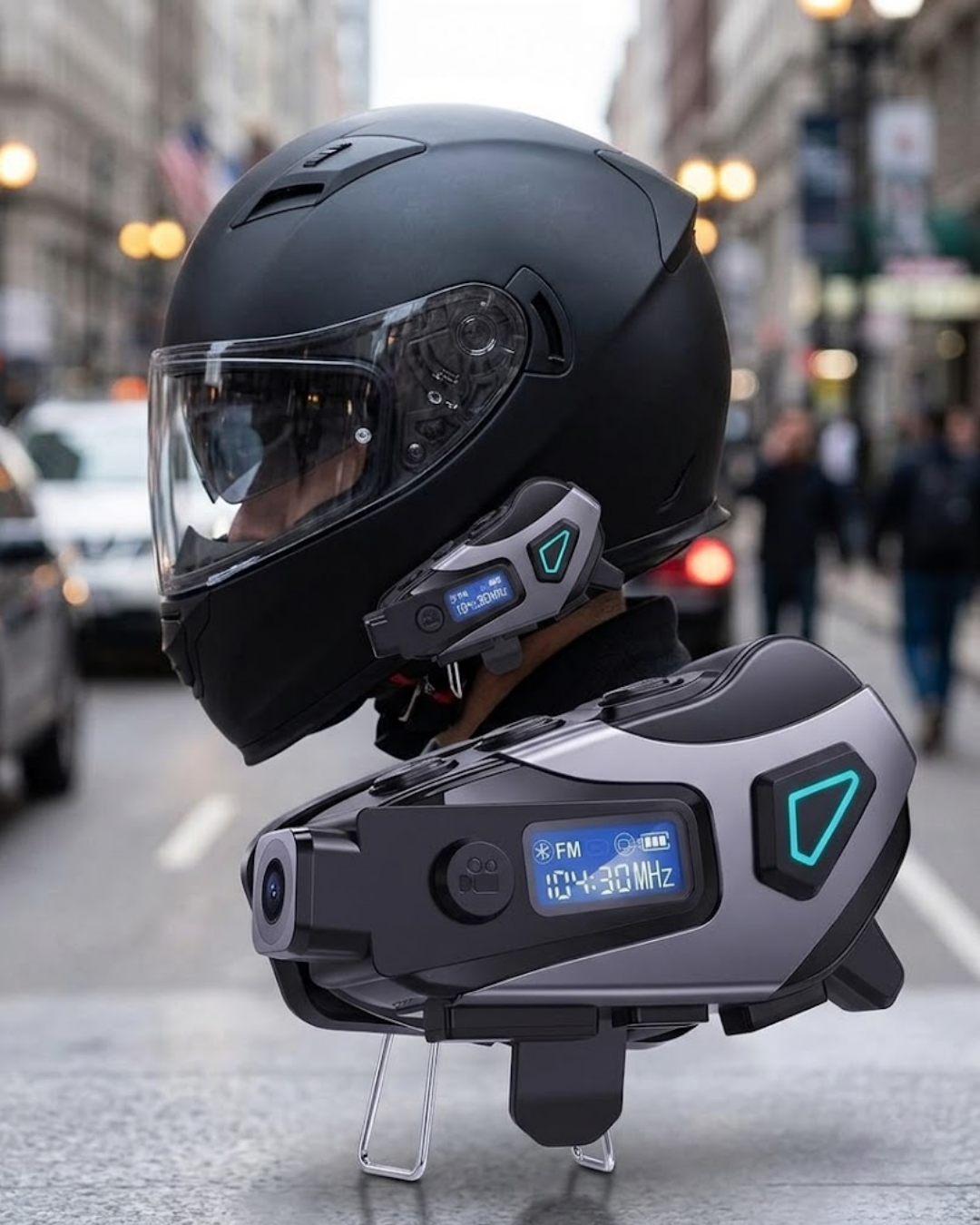 Motosiklet Kask Bluetooth Kulaklık Uzun Pil Ömrü Kamera ve Sesli Komut Destekli - Lisinya